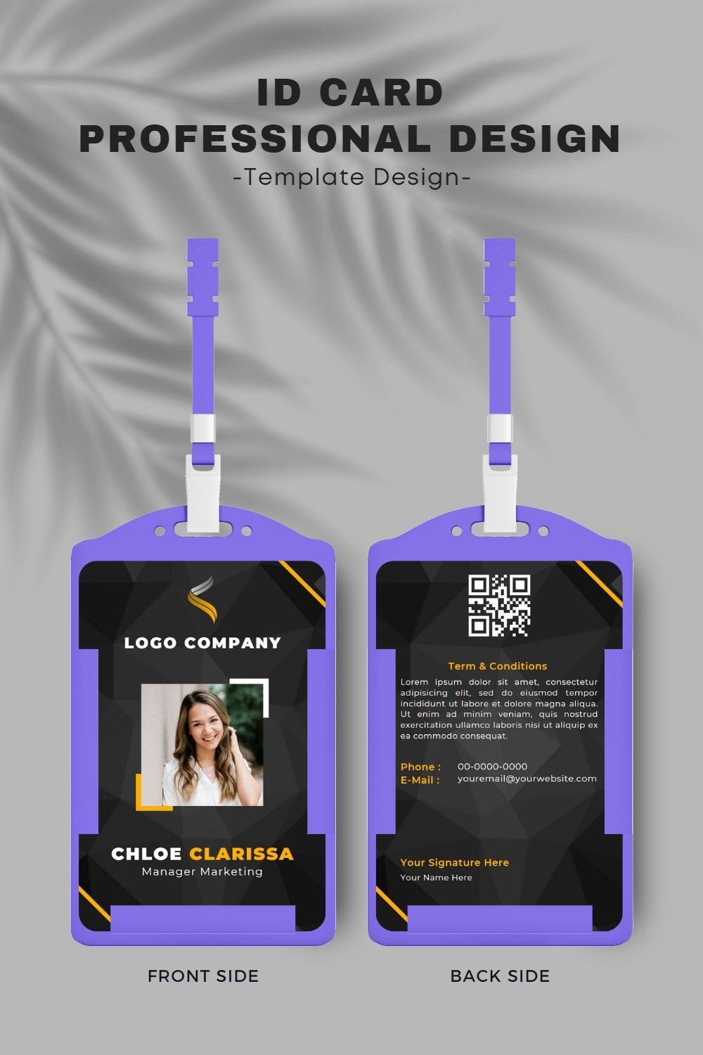 id card professional, canva template