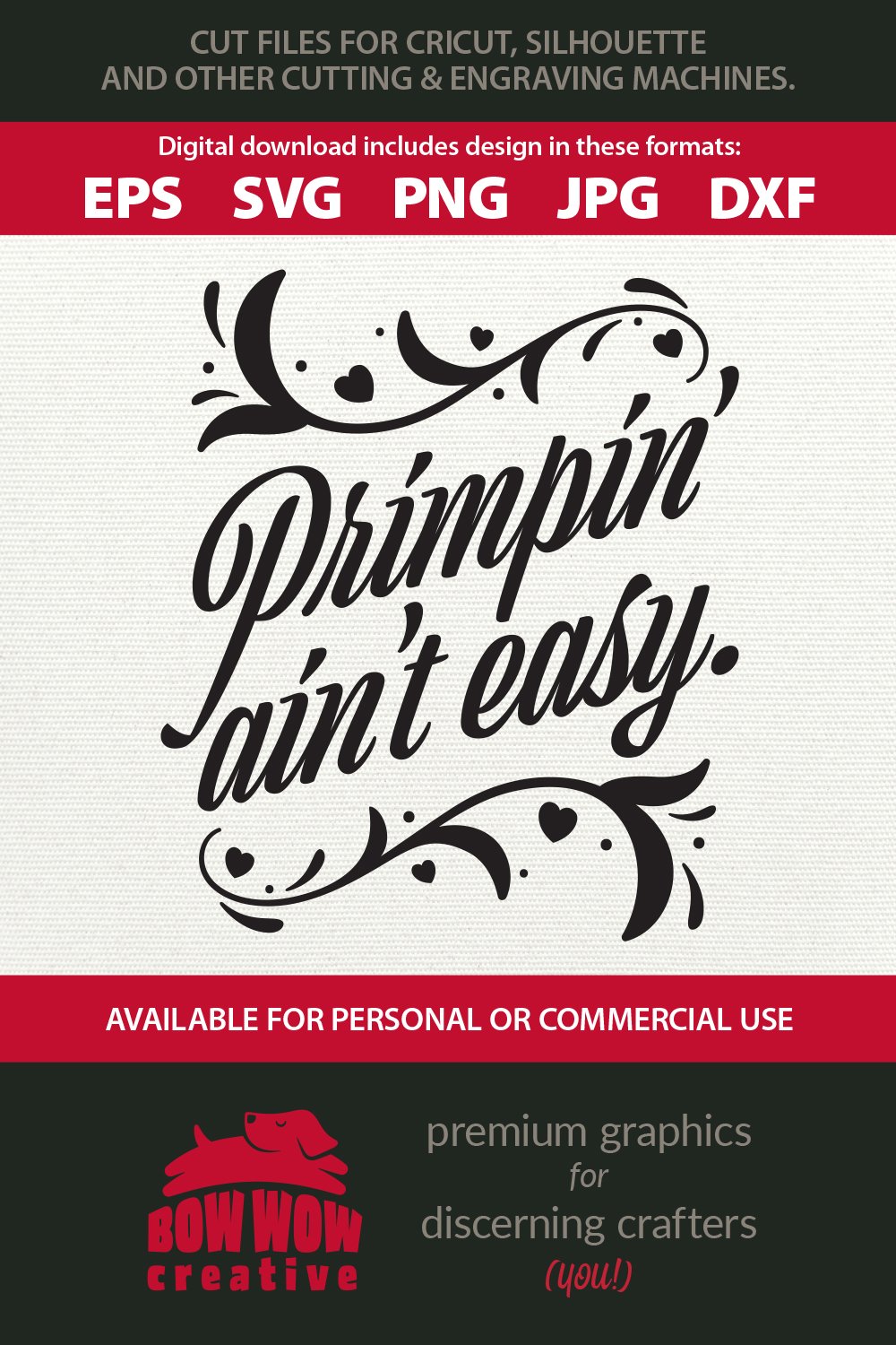 Primpin' Ain't Easy Clipart &amp; SVG Cutting File