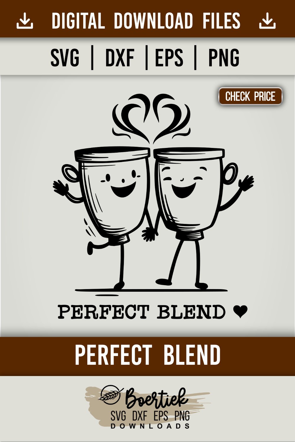 Two cups of coffee, perfect blend, love