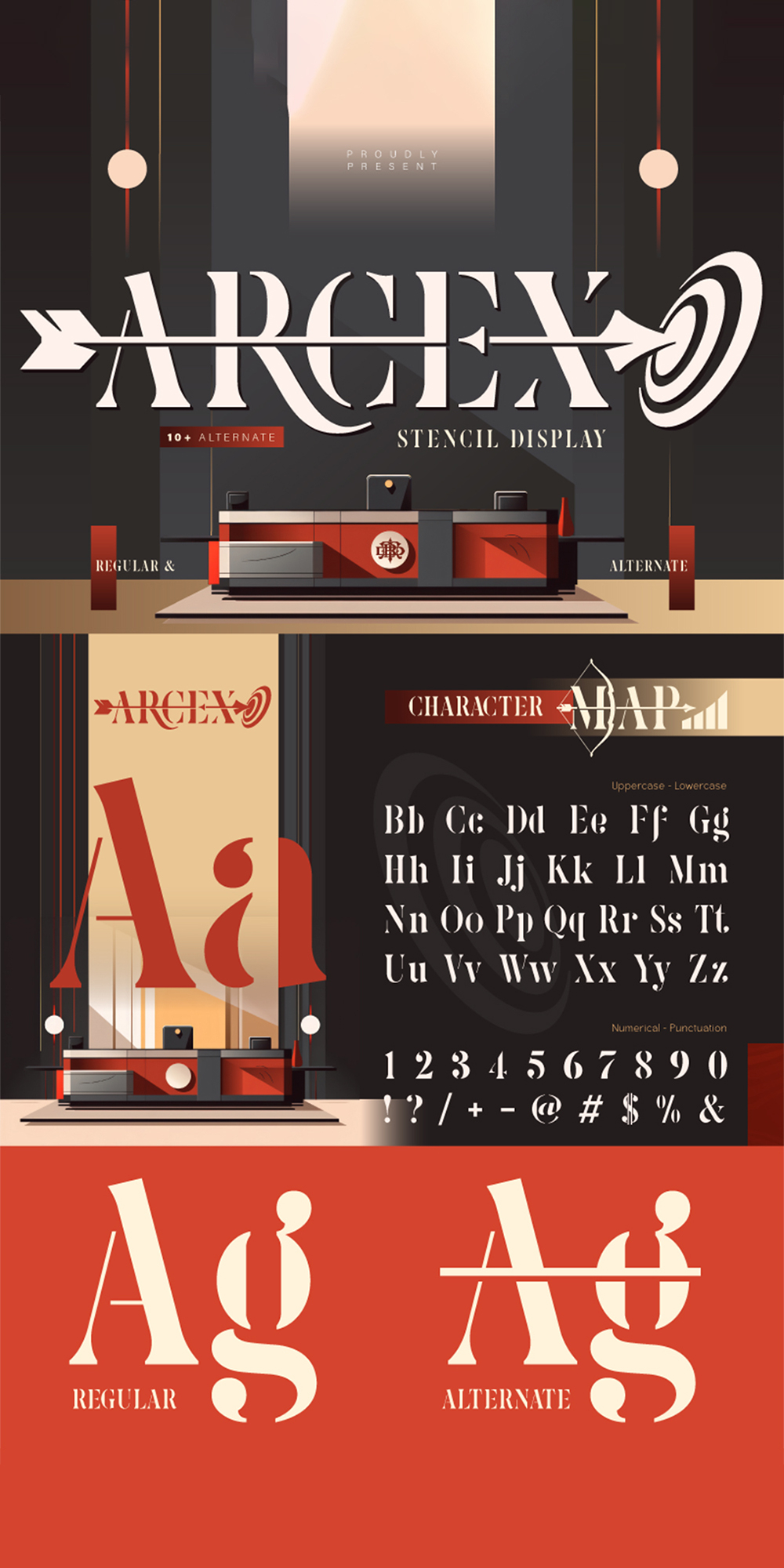 Digikey Artex Font Arcex - Stencil Display Font