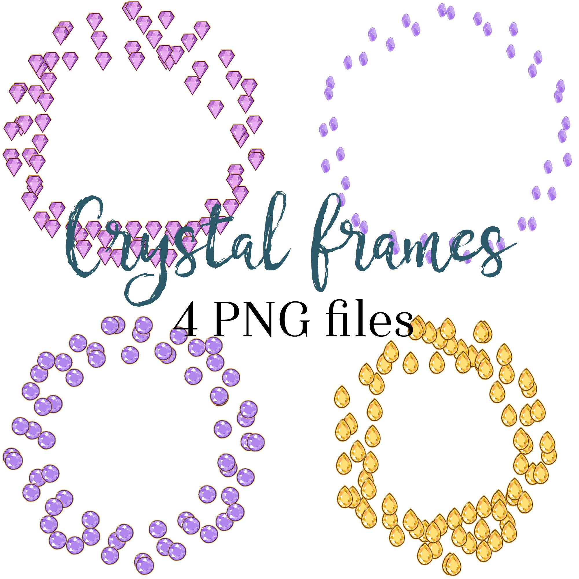 Yellow Rhinestone Border Purple Diamond Borders, Yellow Rhinestone Clipart