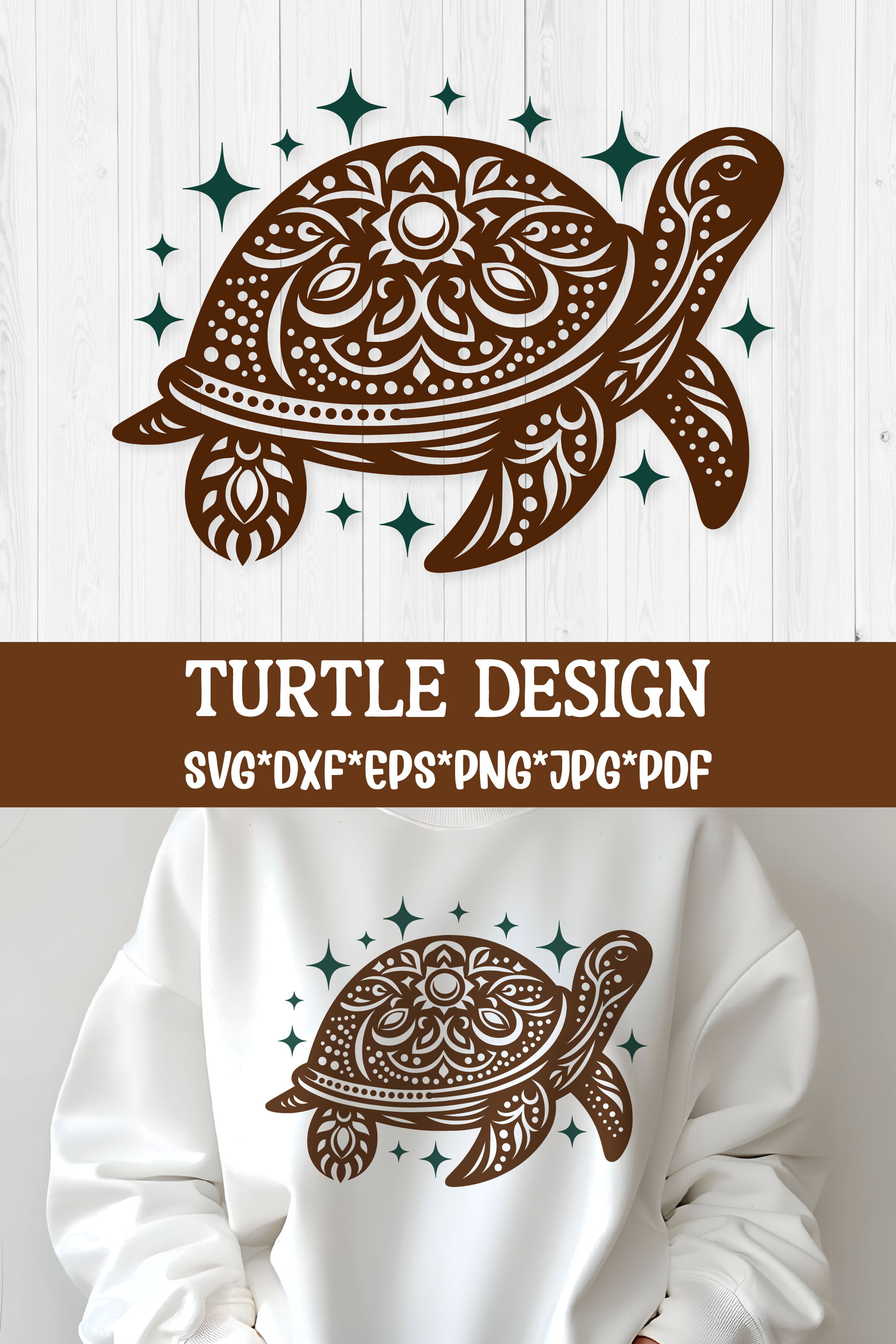 Celestial Sea Turtle SVG. Tribal Turtle Mandala (5900909)