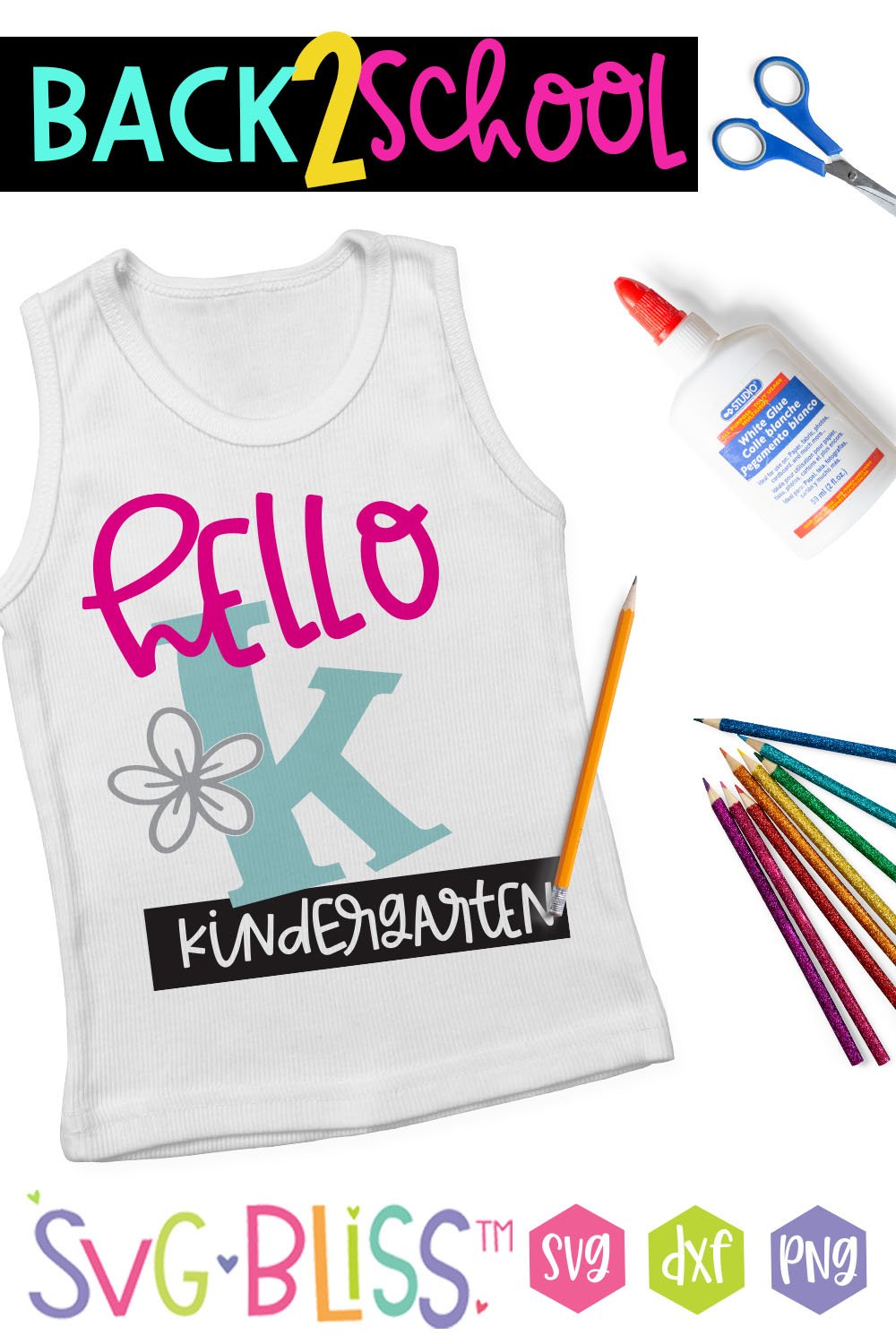 Hello Kindergarten Back to School SVG Cutting File