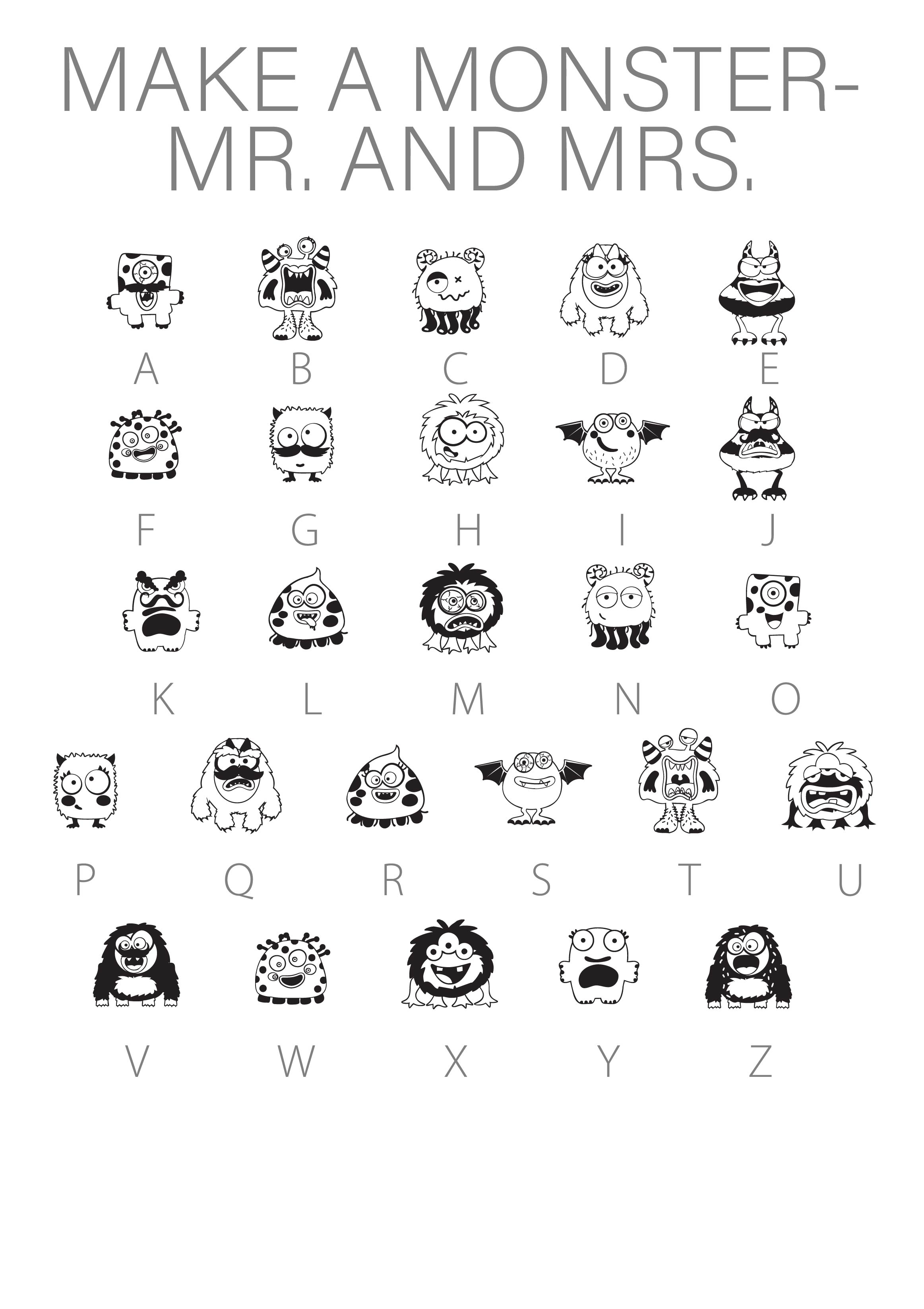 Make your own monster Dingbats w/ 26 monsters