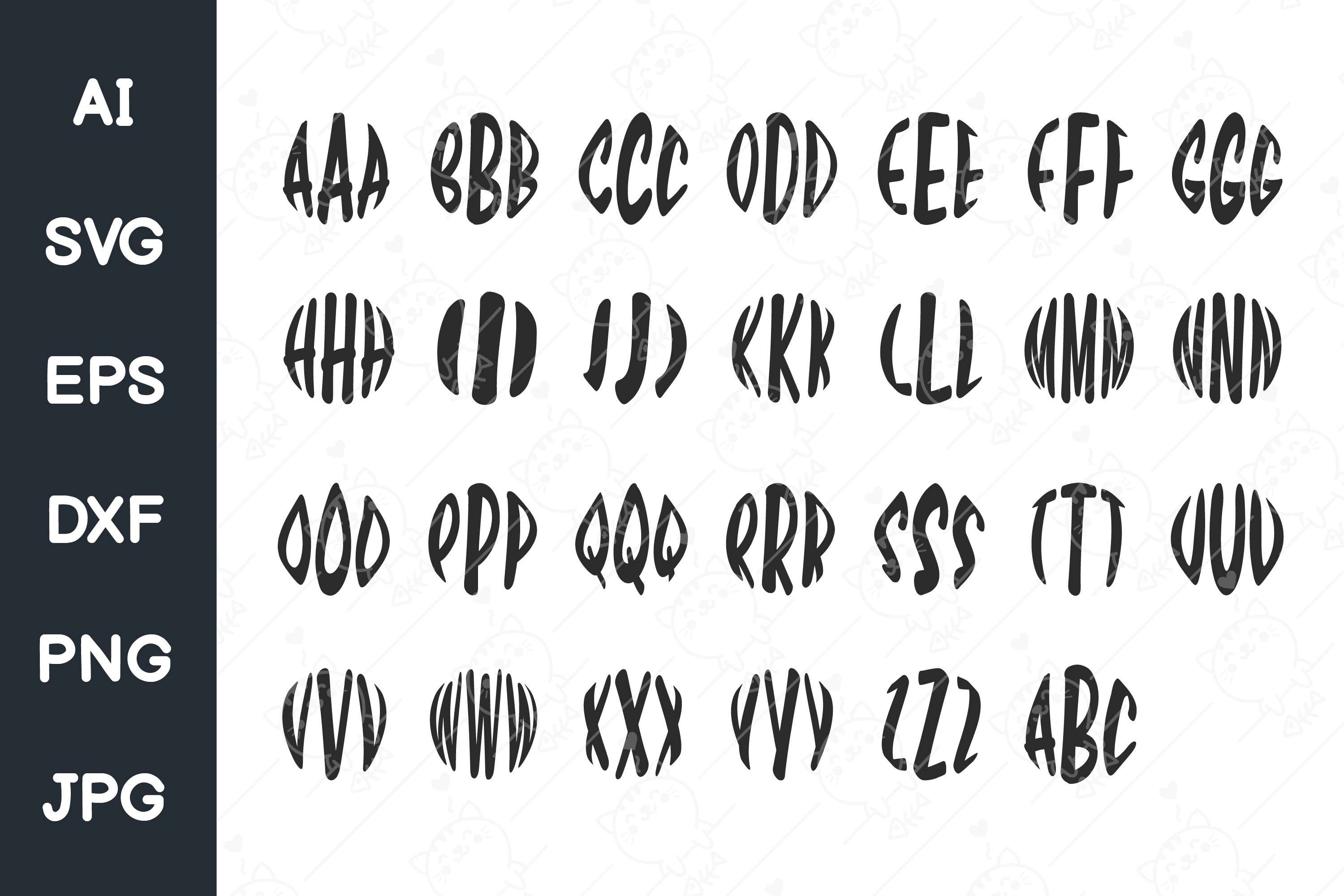 Alphabet Monogram SVG | Monogram Bundle |Digital Download