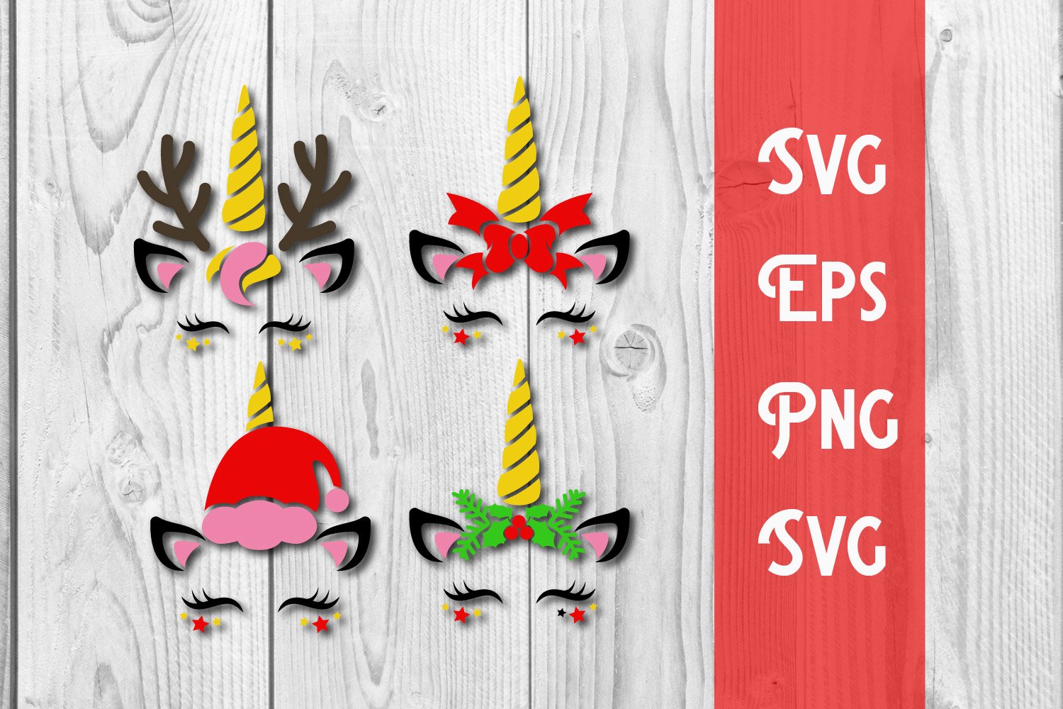 unicorn christmas svg cut file, christmas svg (1044440)