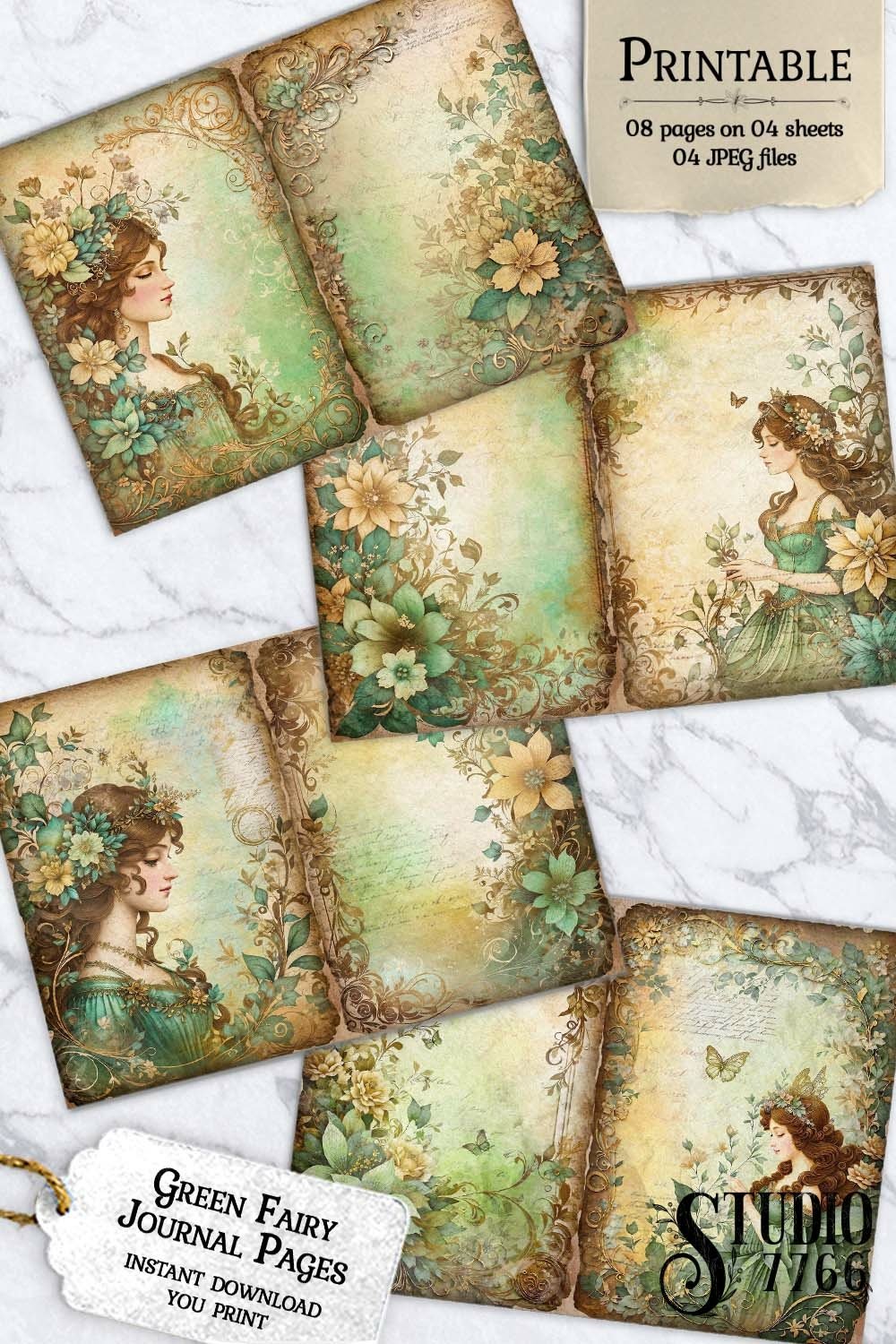 Green Fairy Junk Journal Pages