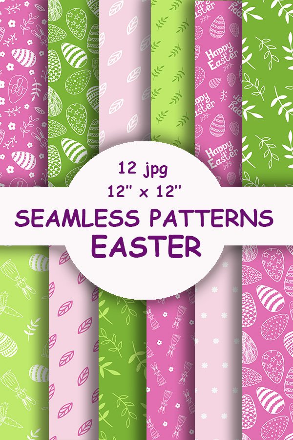 Collection of seamless patterns EASTER, Scrapbook paper