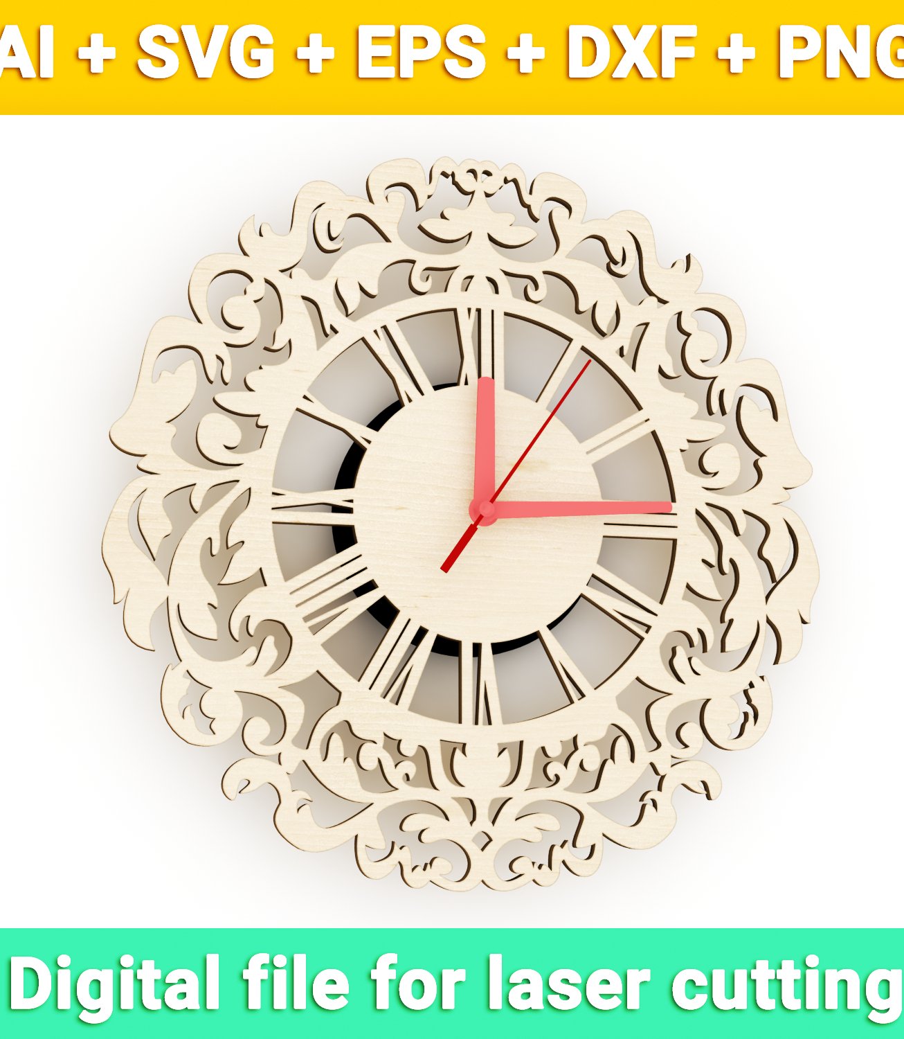 Clock base Ornament plywood blank vector