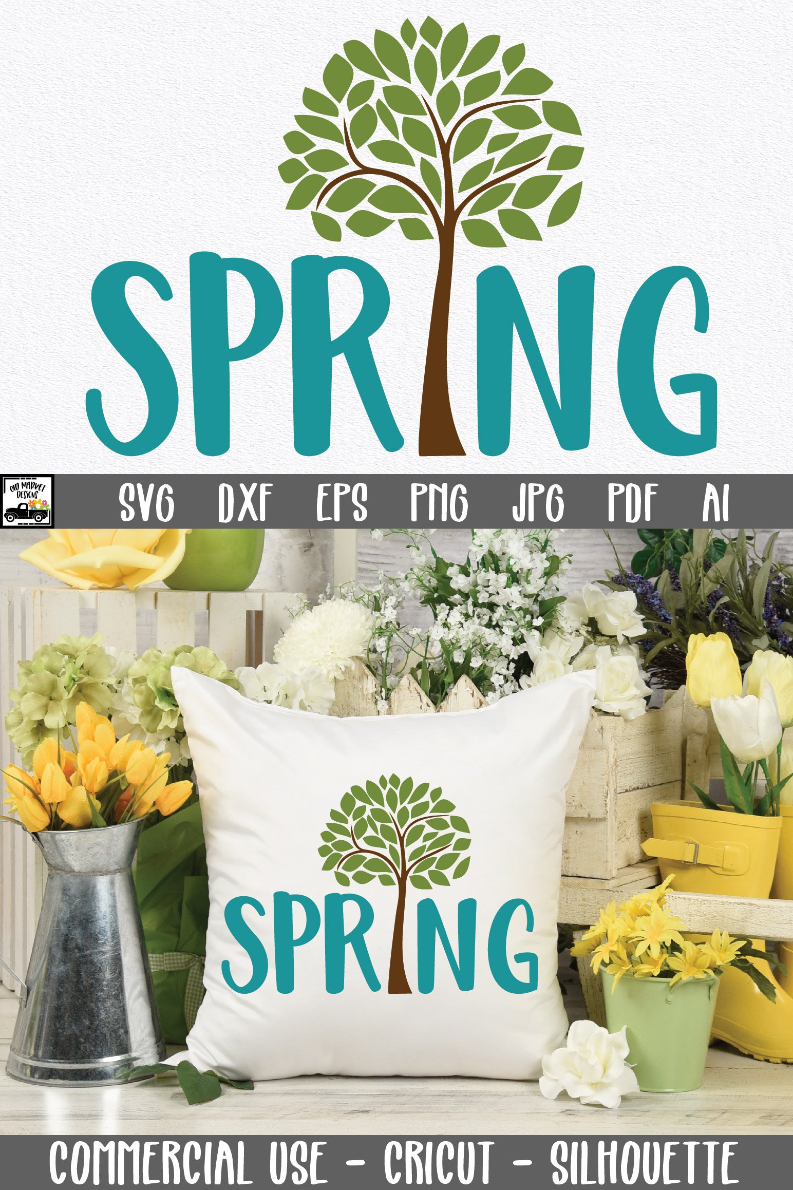 Spring with Tree SVG Cut File - Spring SVG File