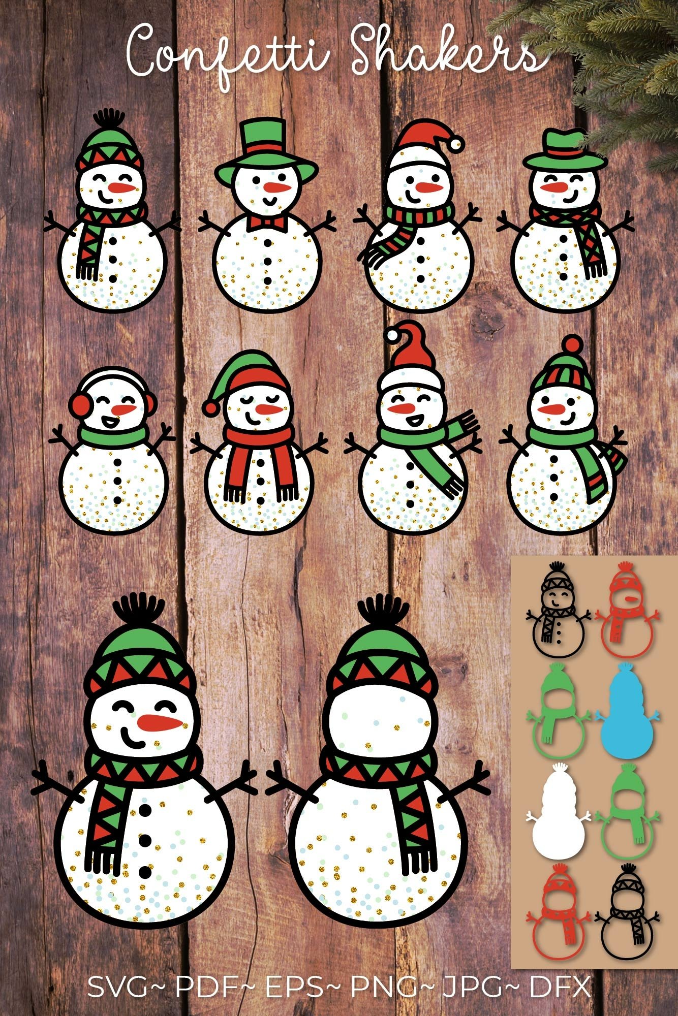 3d Snowman svg Bundle | Confetti Shaker Christmas Game