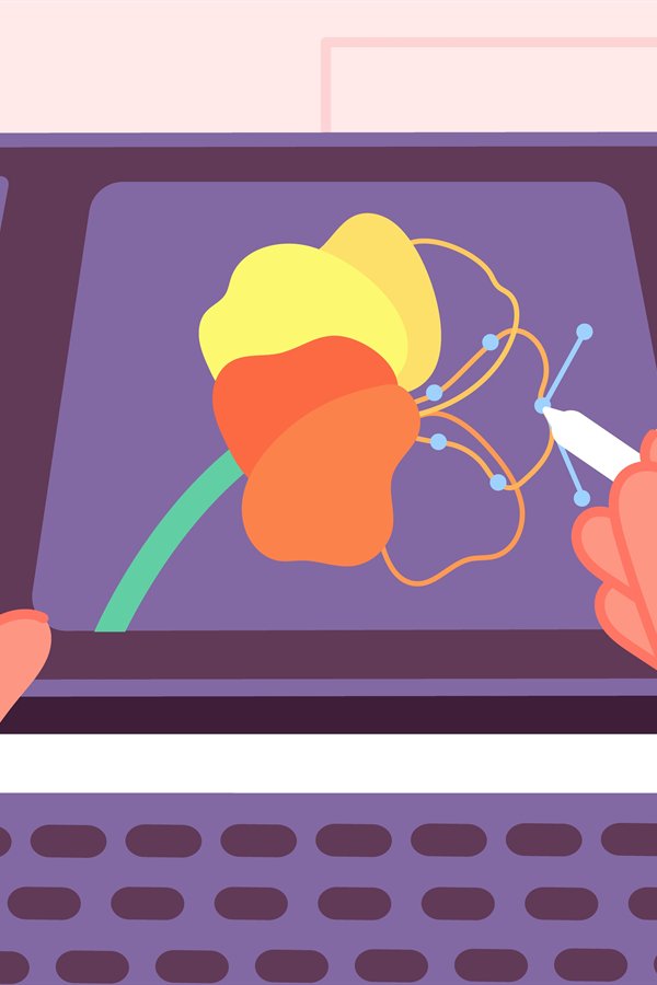 Graphic designer working. Artist animation doing image video