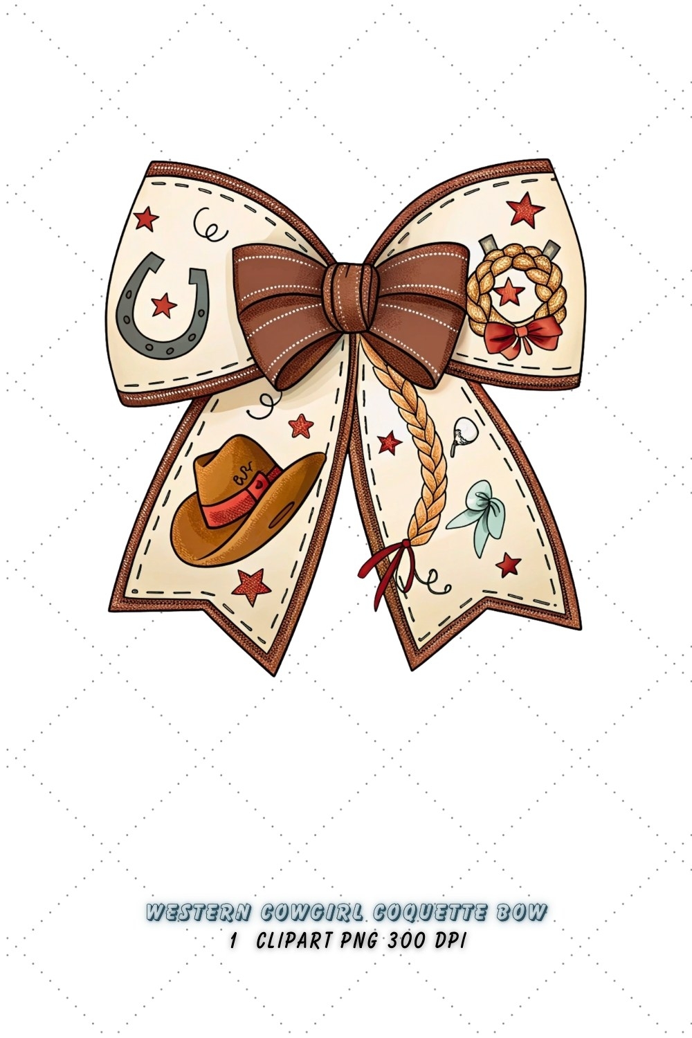 Western Cowgirl Coquette Bow Clipart