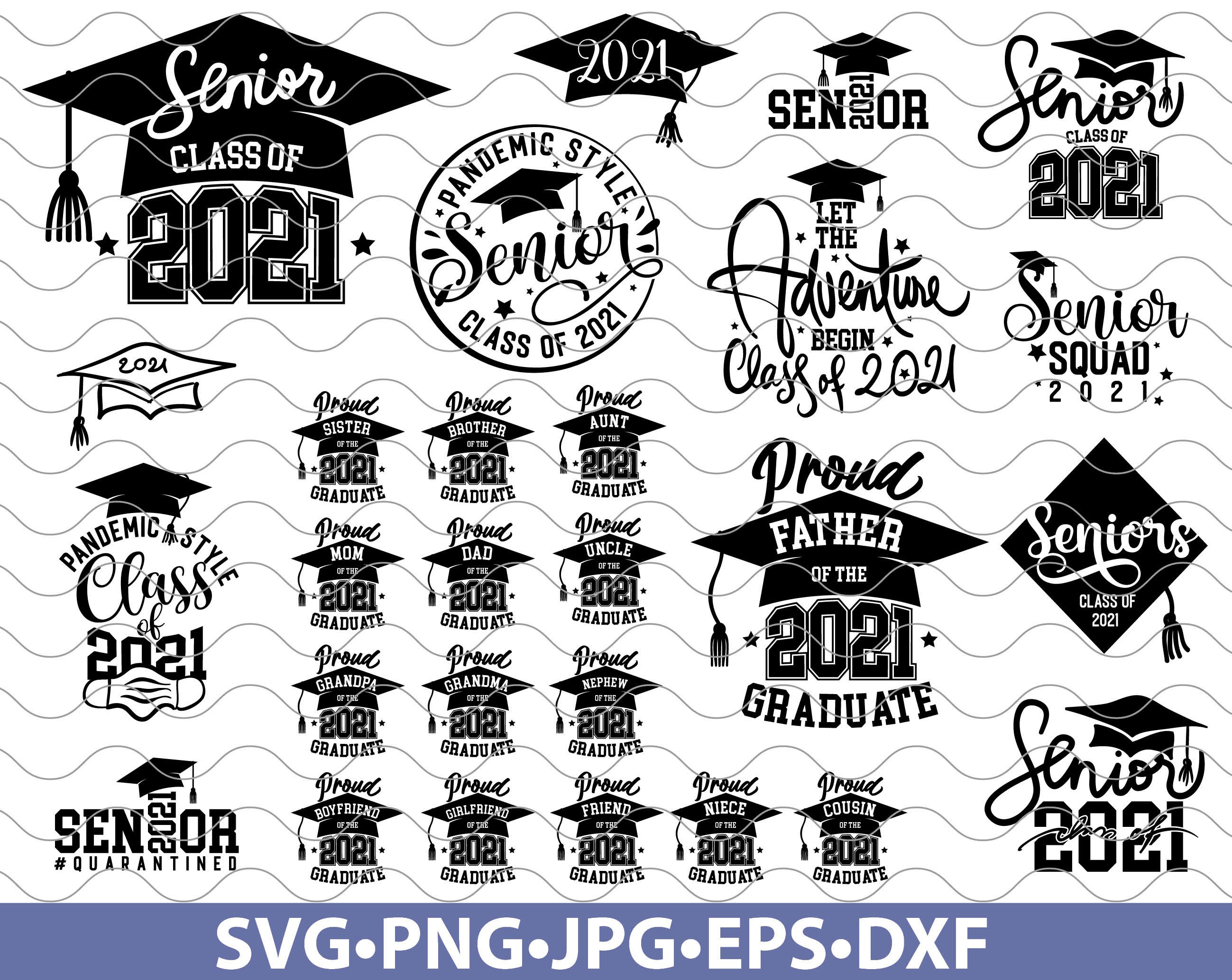 Senior 2021 SVG, Senior SVG Bundle, Class of 2021 (1345975)