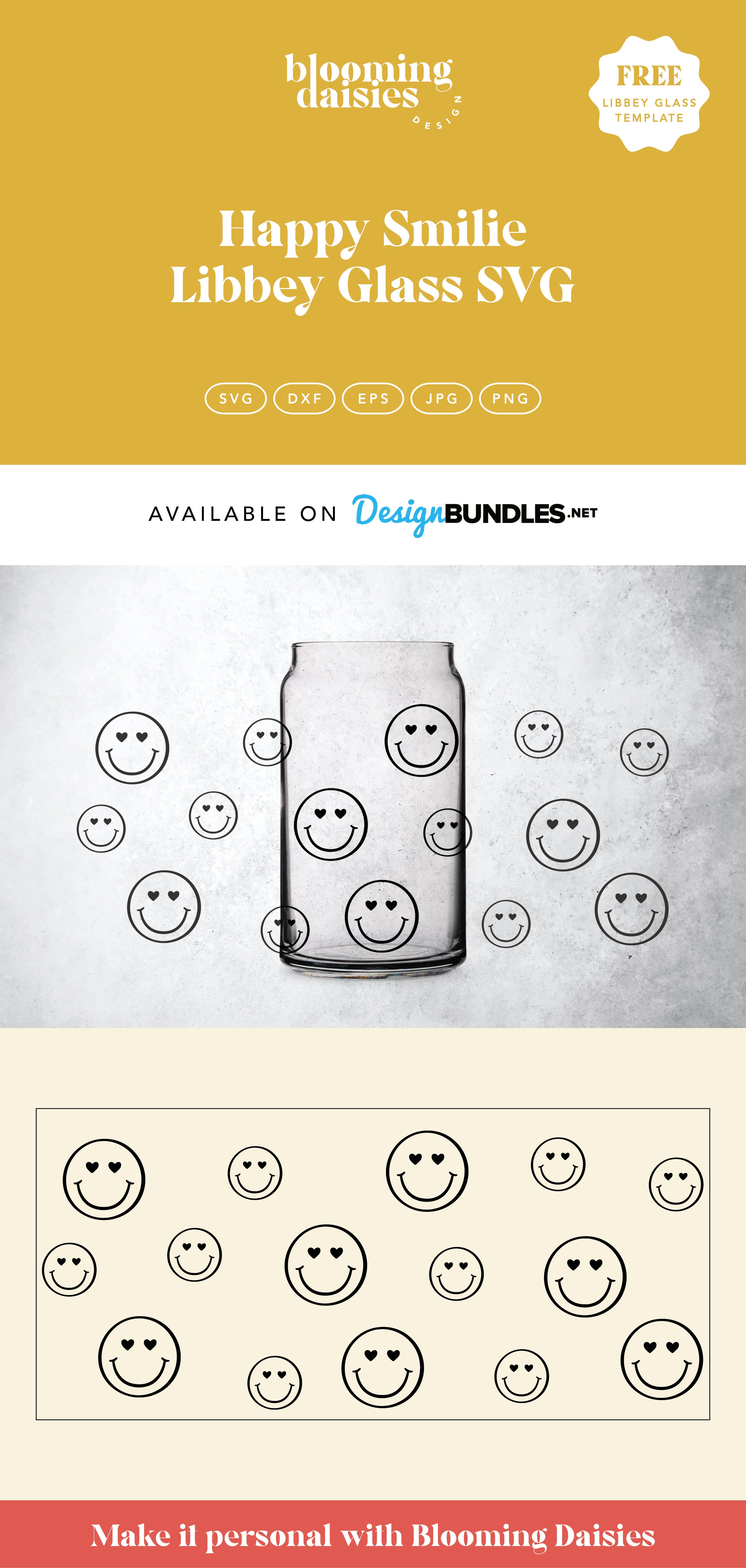 Retro Heart Eyes Smiley SVG | Libbey Glass SVG Cut File
