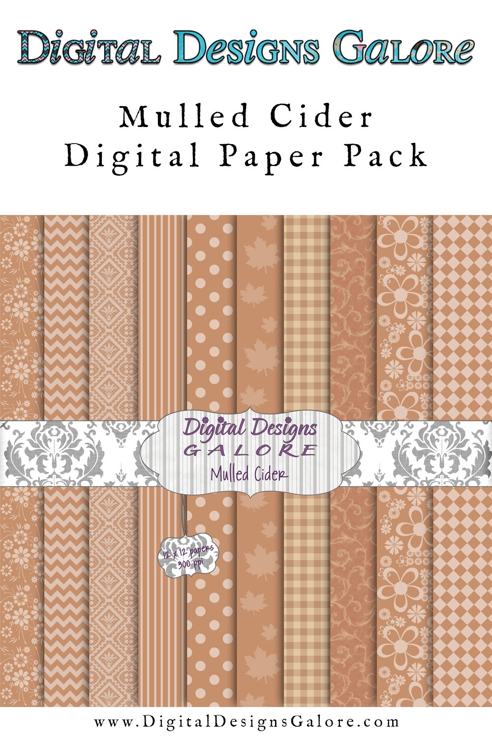 mulled cider digital paper pack | 10 paper designs