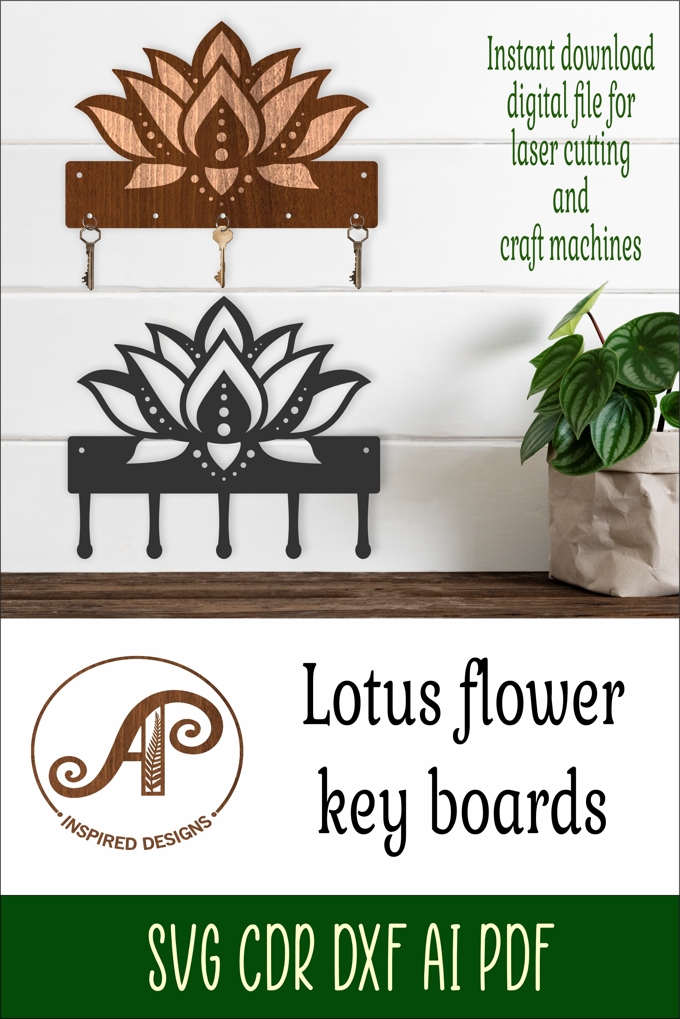 Key Racks Flowetr Lotus Flower Key holder designs for wood and metal
