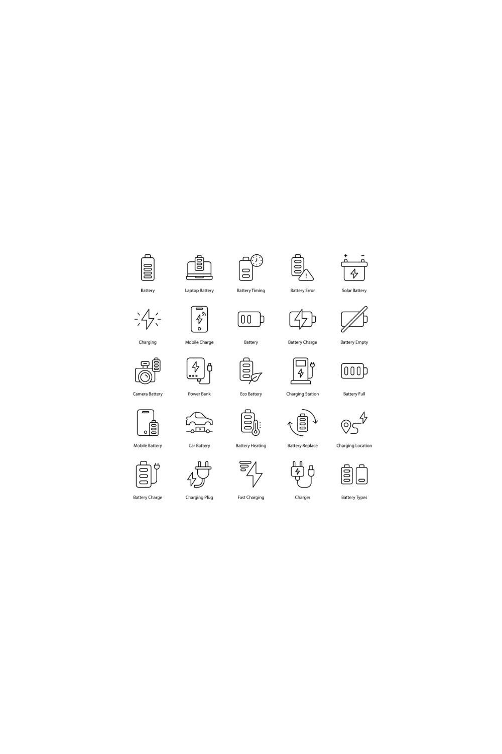 Battery & Charging Icon Set
