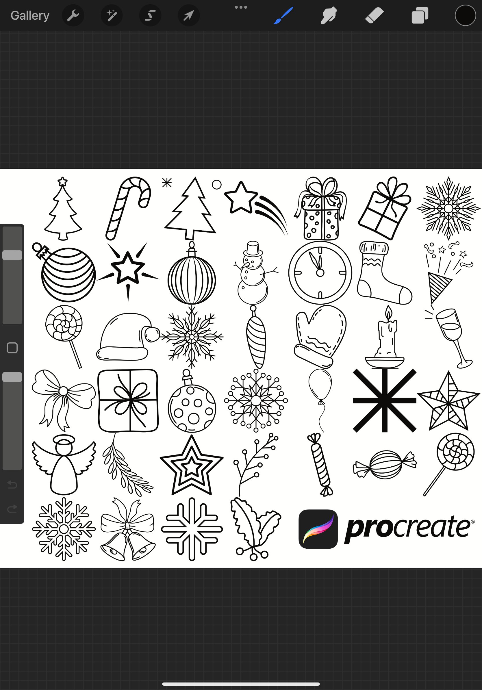 Christmas Winter Elements Procreate Brush Stamps (2266976)