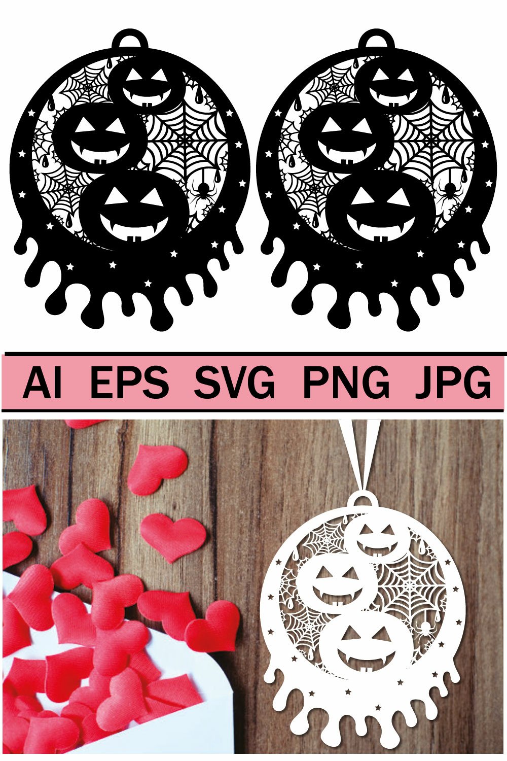 Earrings and pendants for Halloween, svg template (2159080)