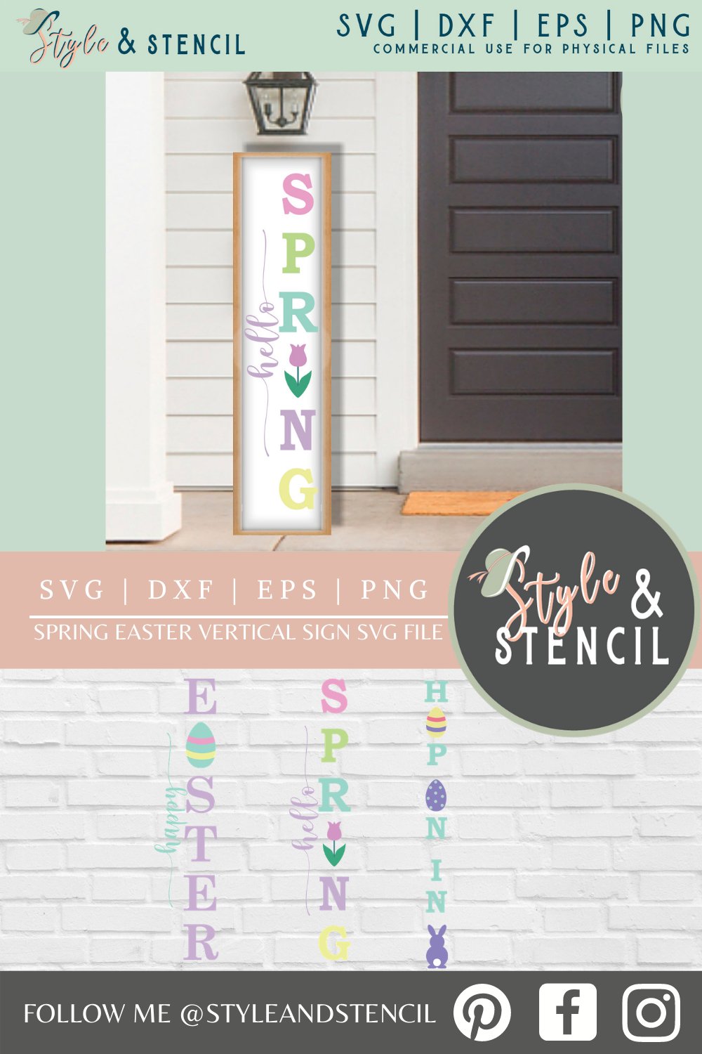 Easter Porch Sign Mini Bundle SVG - PNG, DXF, EPS, SVG