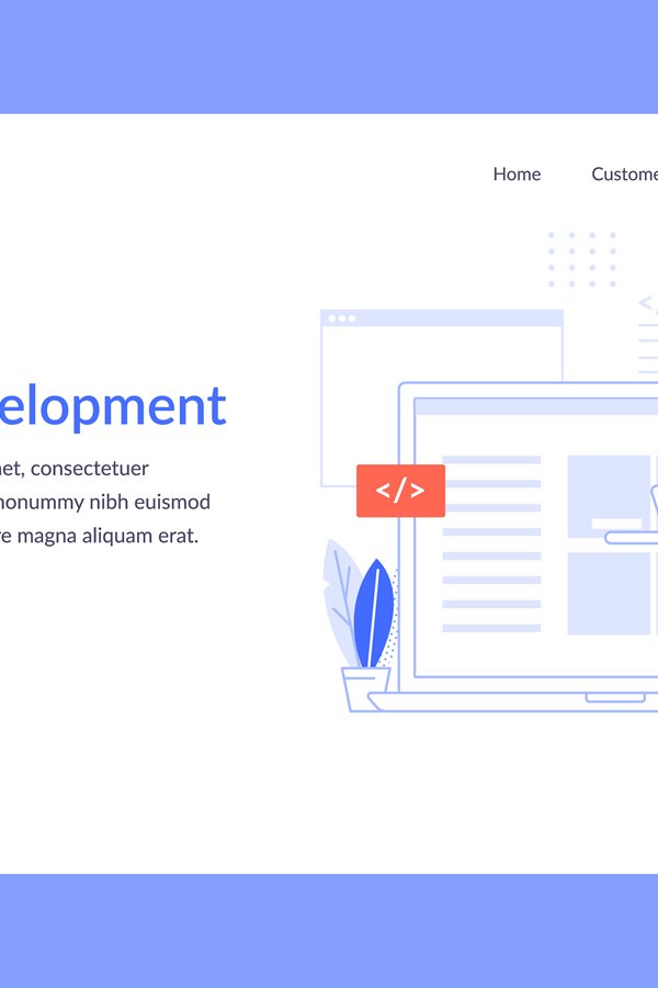 Web development, man coding and write script