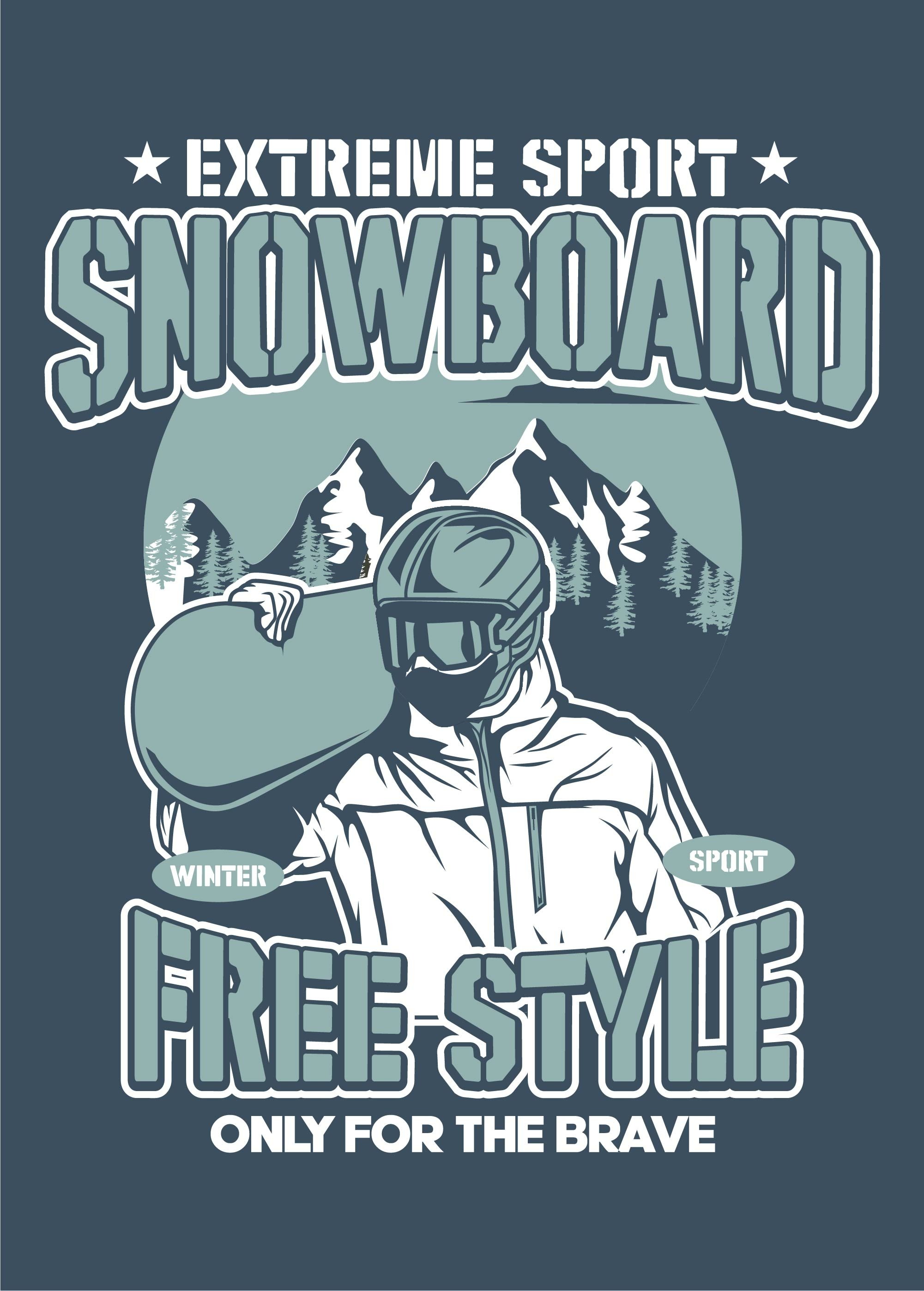 Poster Mural Snowboard Freestyle – Format A0 Grand Large – Sport Extrême