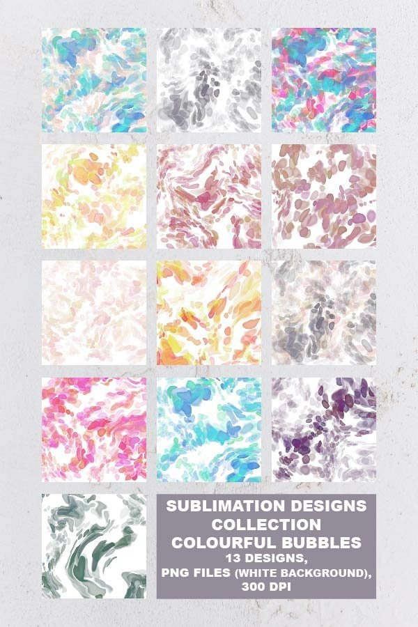 Sublimation Designs, Colourful Bubbles