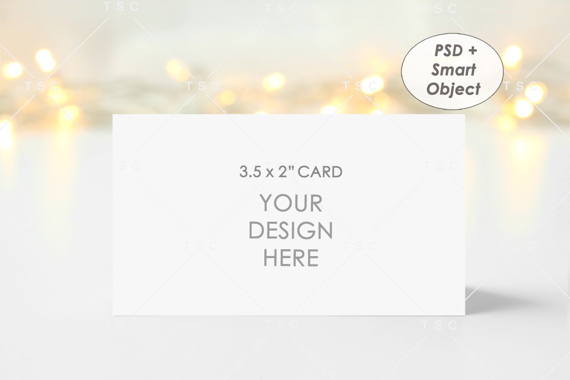 Place Card Mockup / 3.5"x2" Card (1052787)