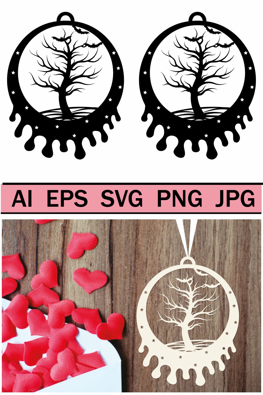 Earrings and pendants for Halloween, svg template (2159052)