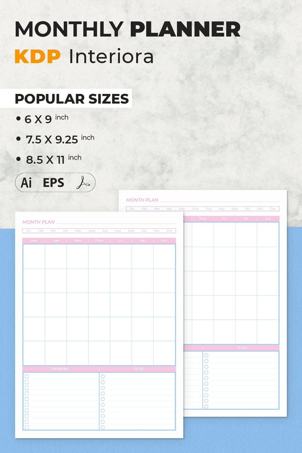 Monthly Planner | Printable Template (2146392)