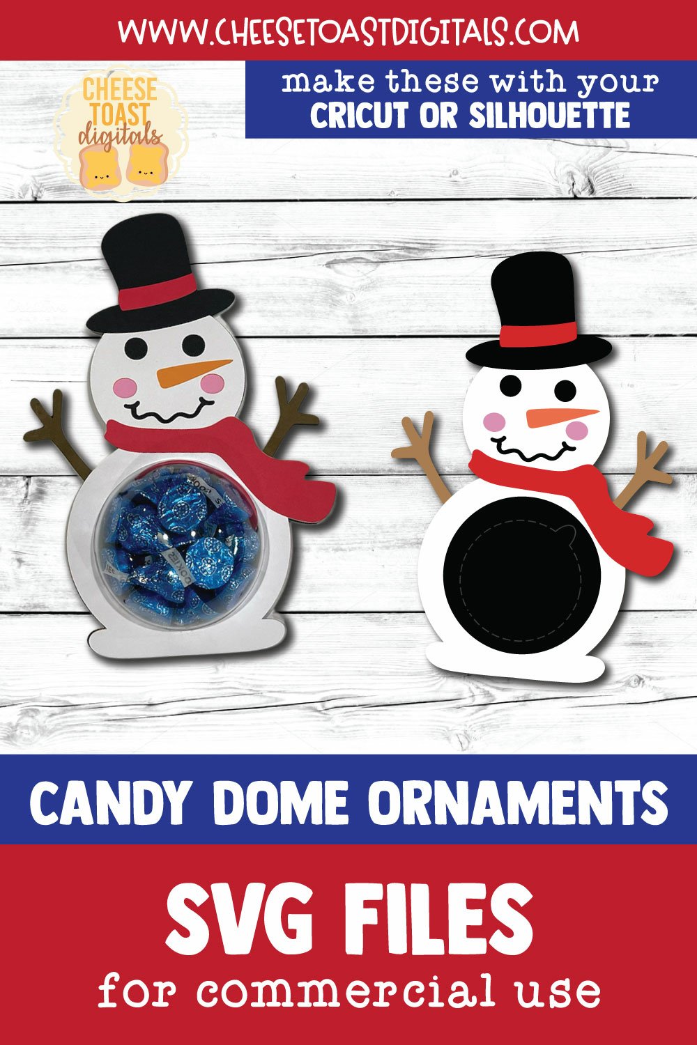 Snowman Candy Dome Ornament Christmas Candy Holder SVG