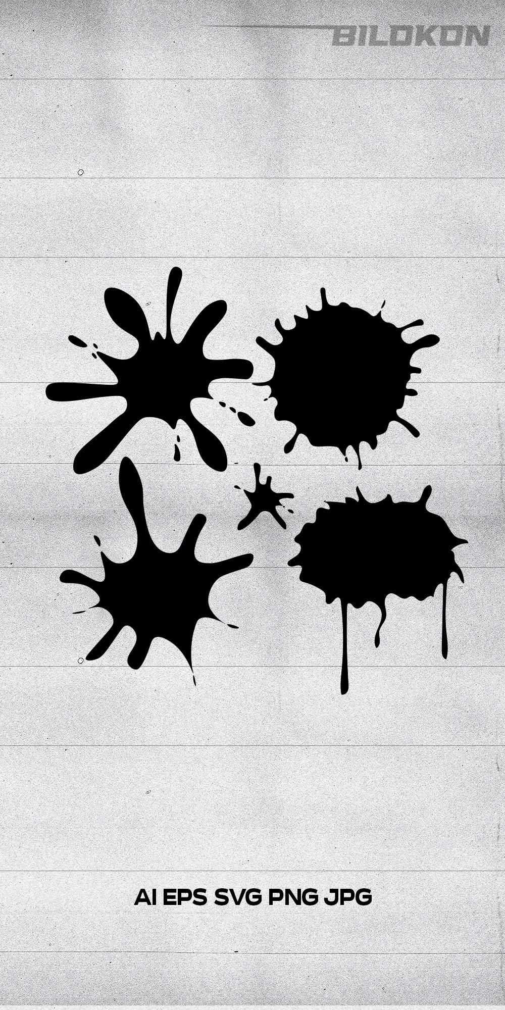 Drip splatter paint set icon, SVG Vector