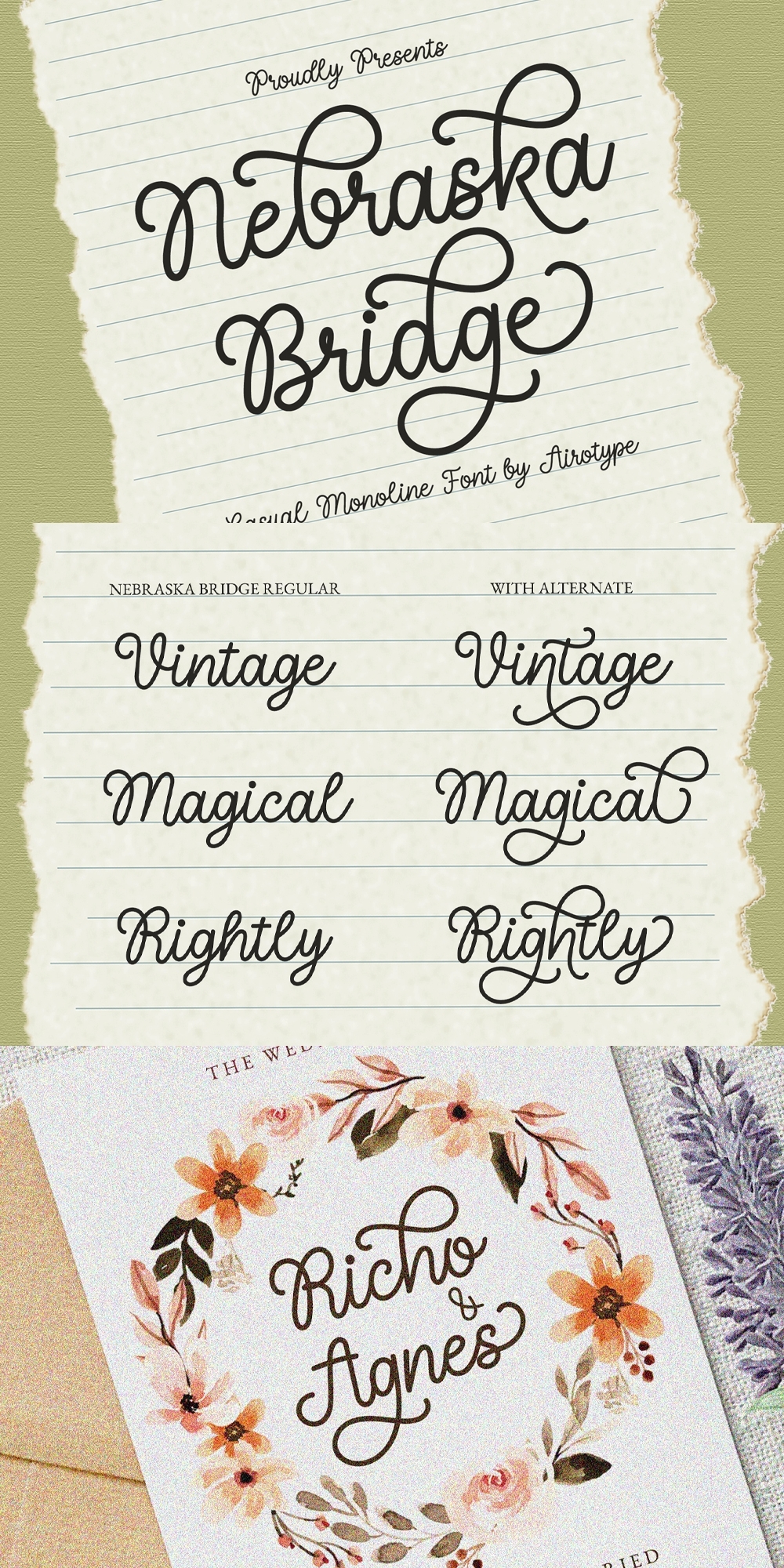 Nebraska Bridge - Monoline Cursive Font