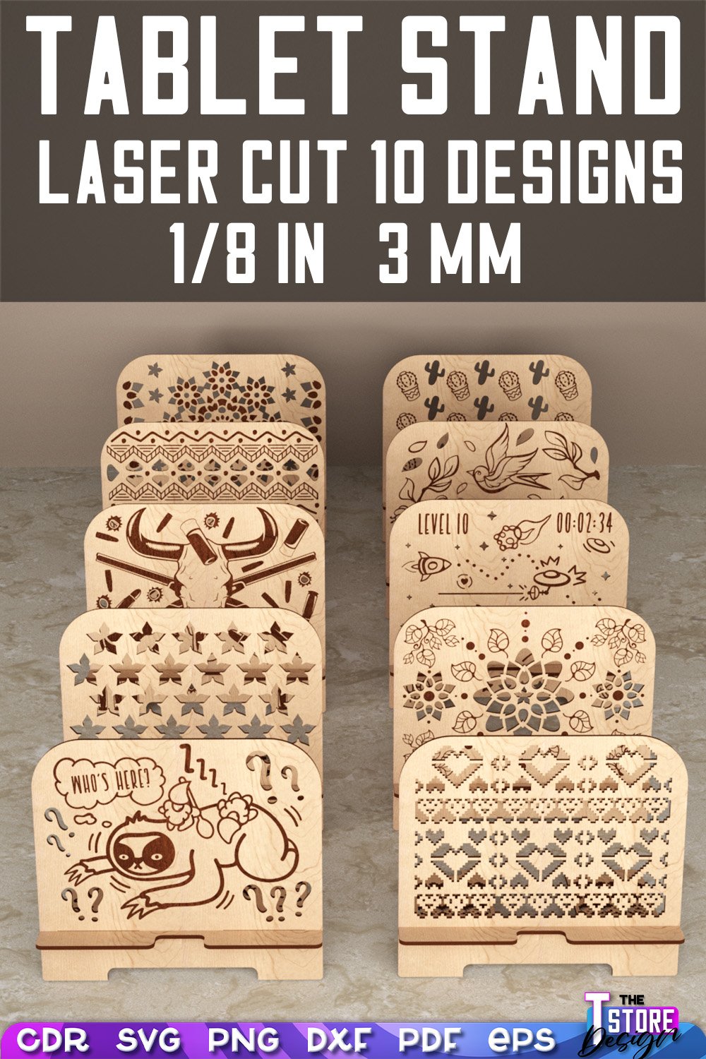 Tablet Stand Laser Cut SVG Bundle Stand Engraving Design
