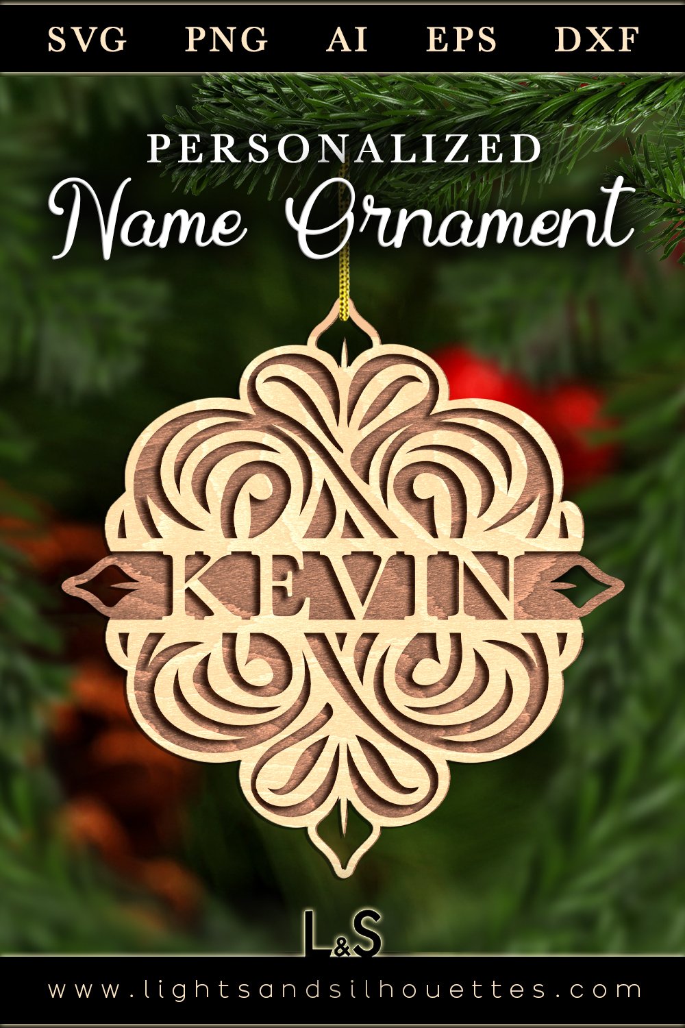 Name Ornament Svg | Personalized Christmas Ornament