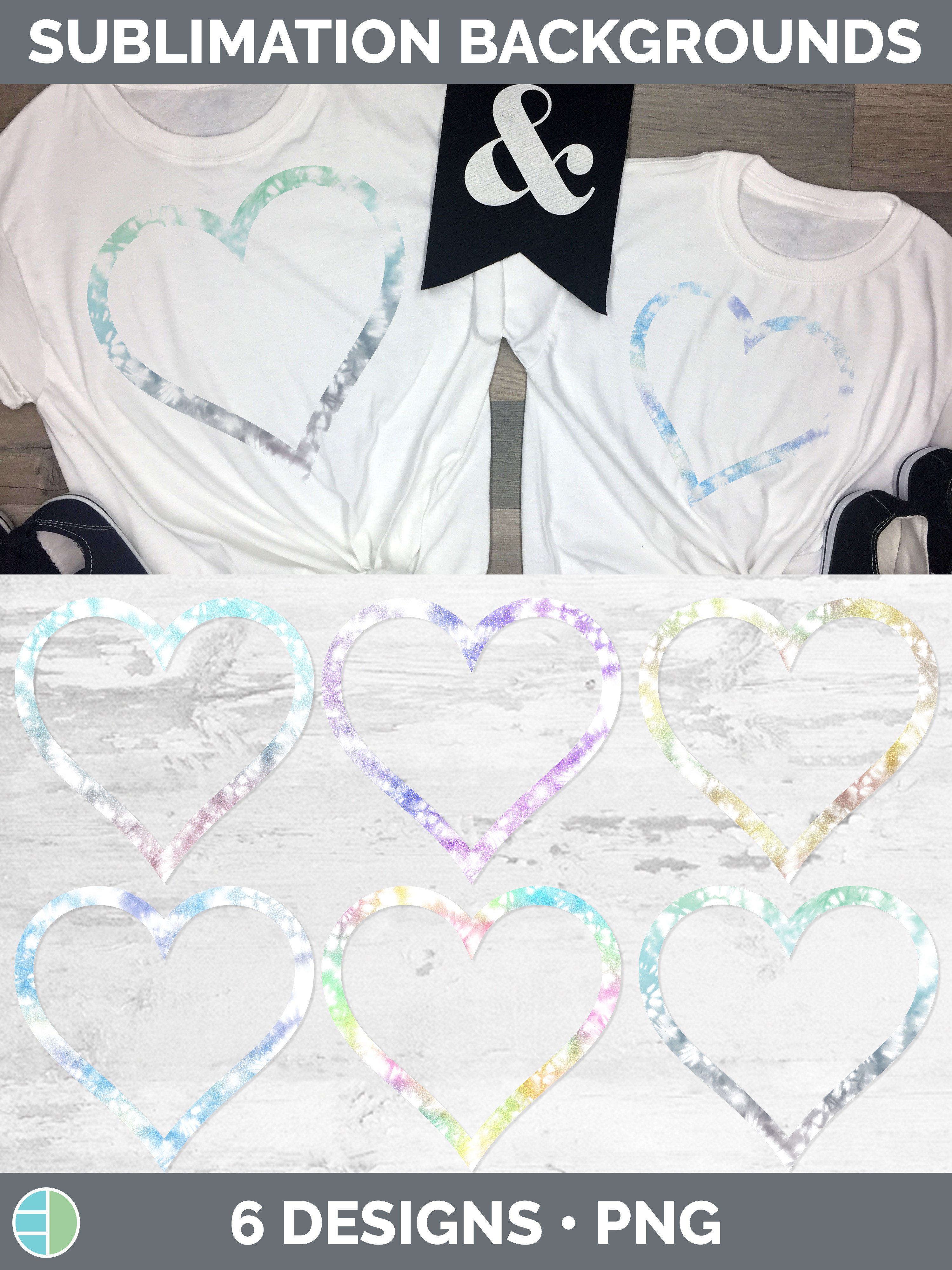 Pastel Tie Dye Heart Frame Clipart