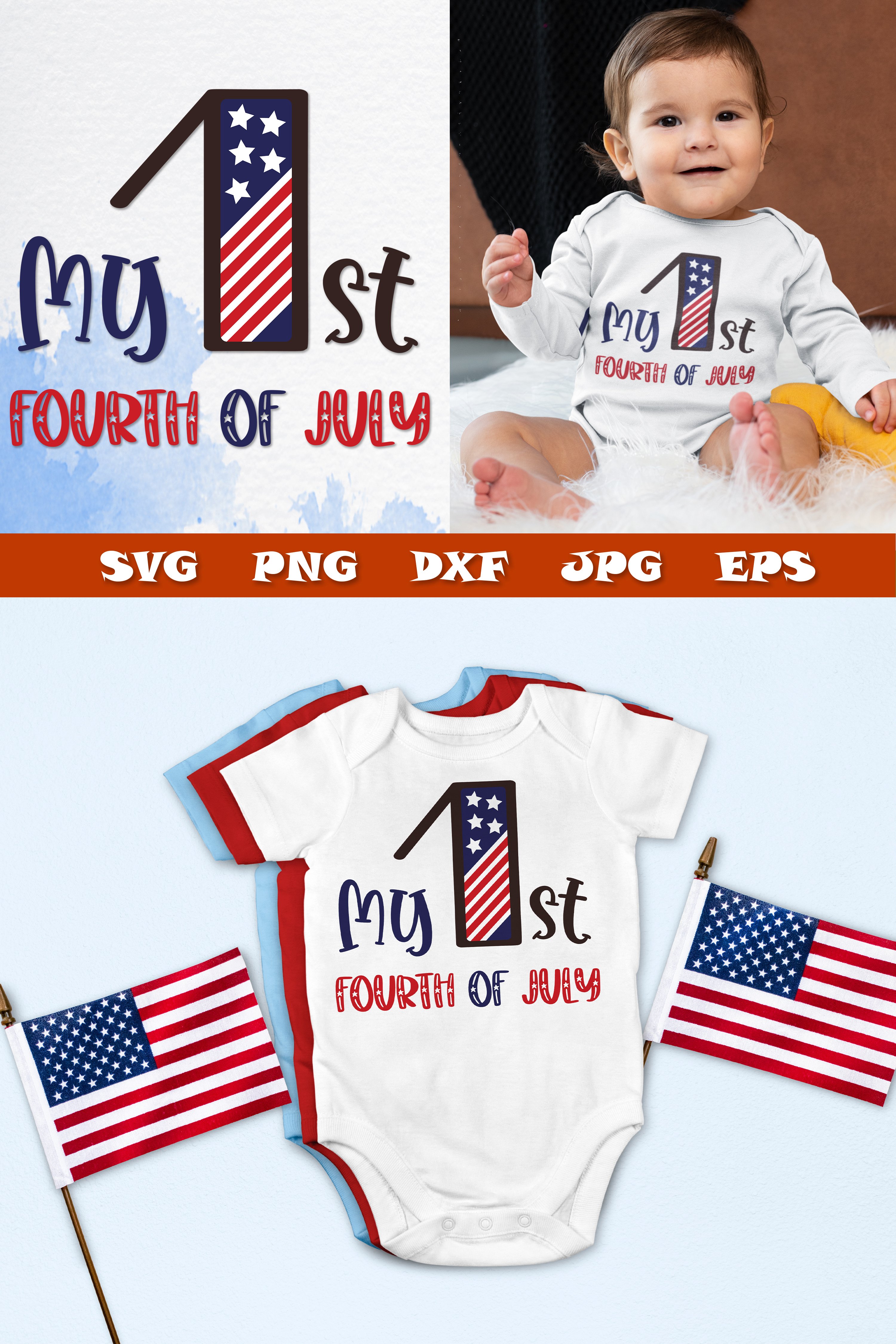 My 1st Fourth of July SVG quote for first baby Patriotic day