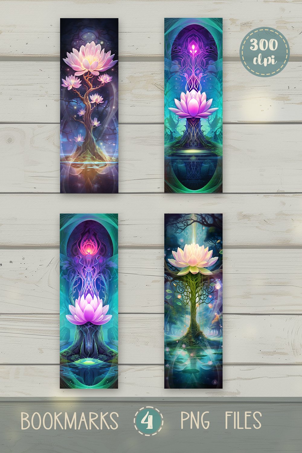 Bookmarks design - Magical Lotus Tree. (5262213)
