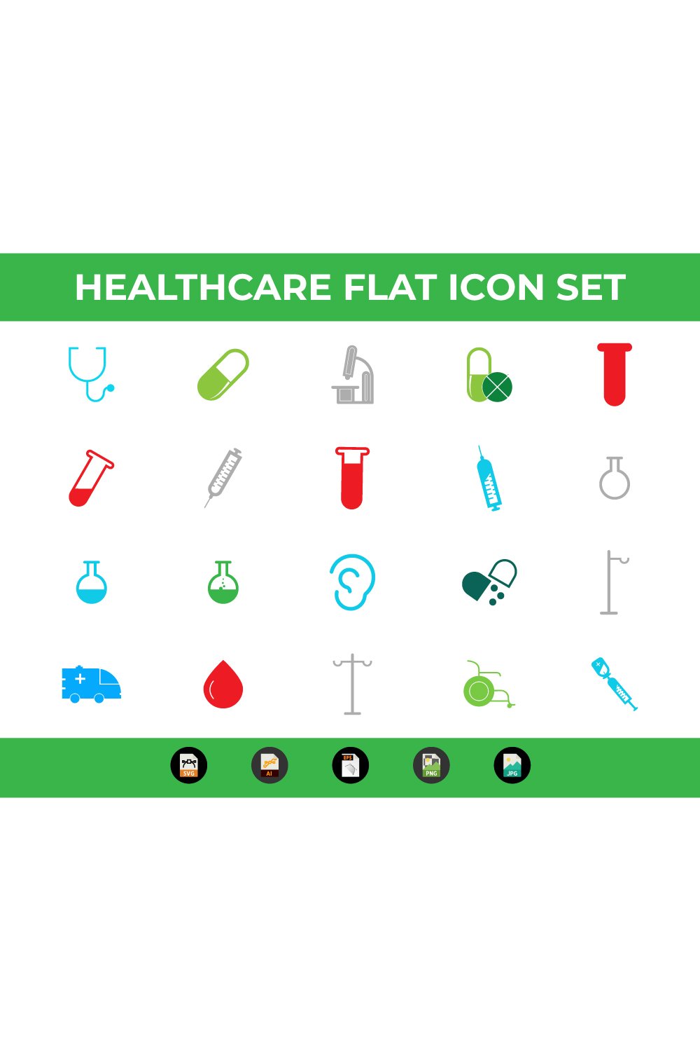 Healthcare and Medical Flat Icon Set