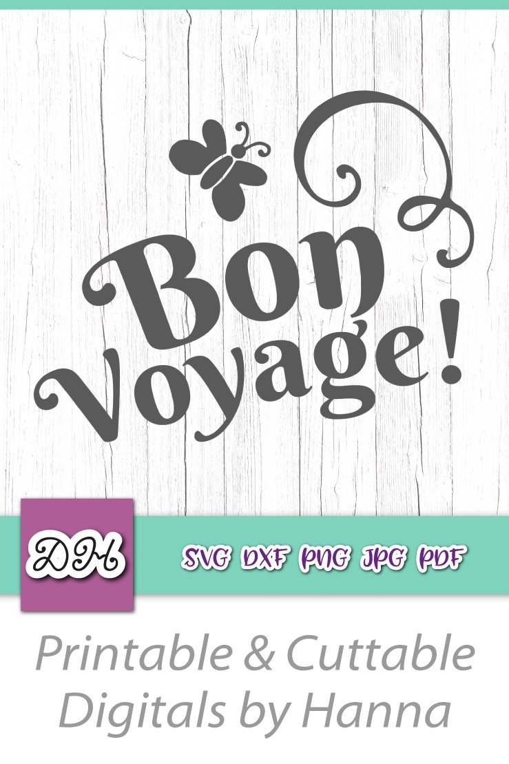 Bon Voyage Traveler French Language Way to Go Cut File SVG