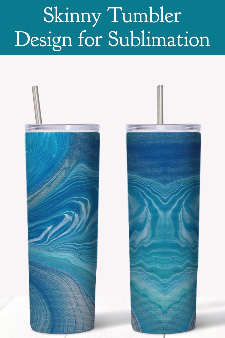 20 oz Skinny Tumbler Design | Seamless Blue Paint Texture