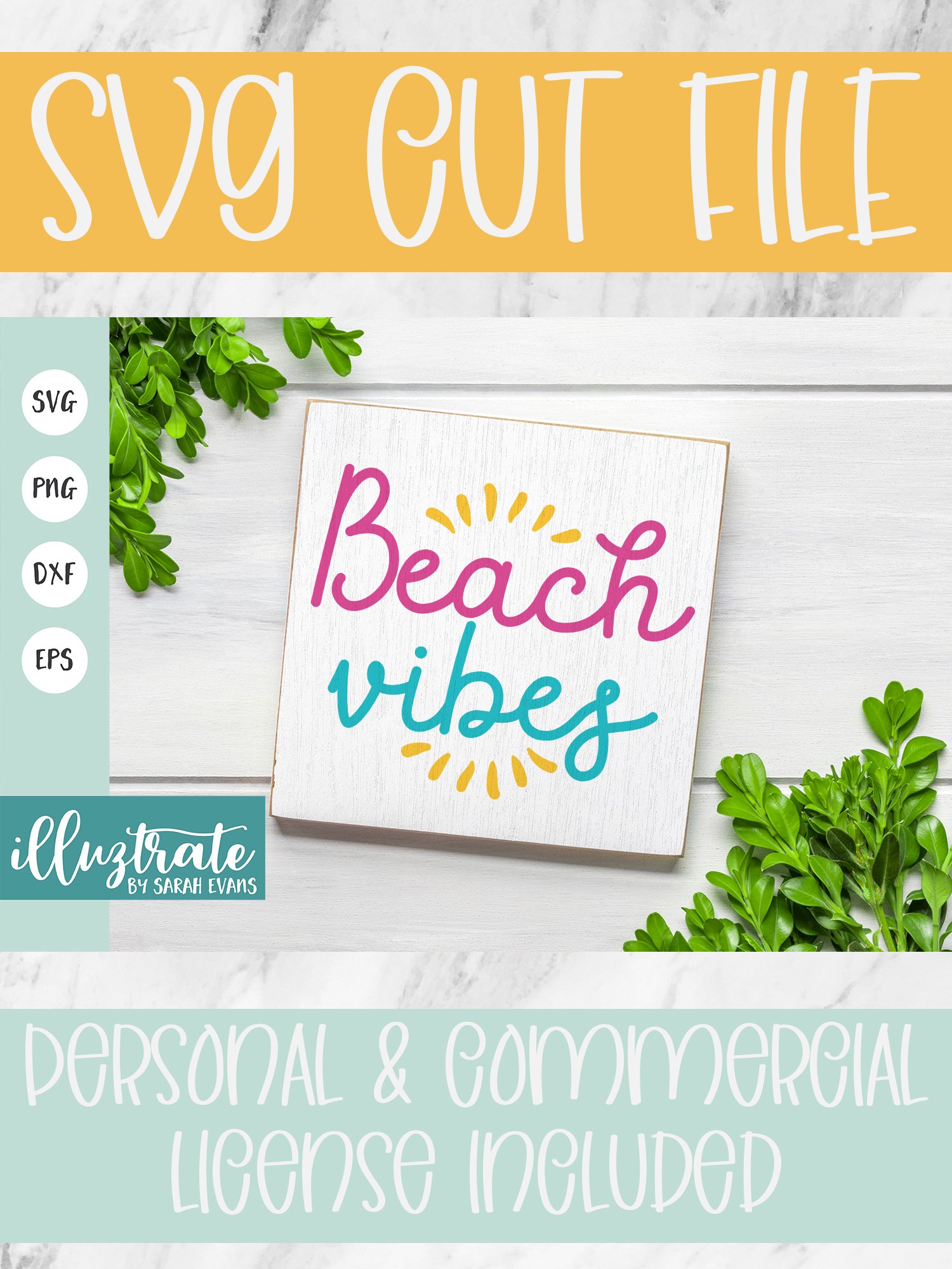 Beach Vibes SVG Cut File | Summer SVG | Beach SVG