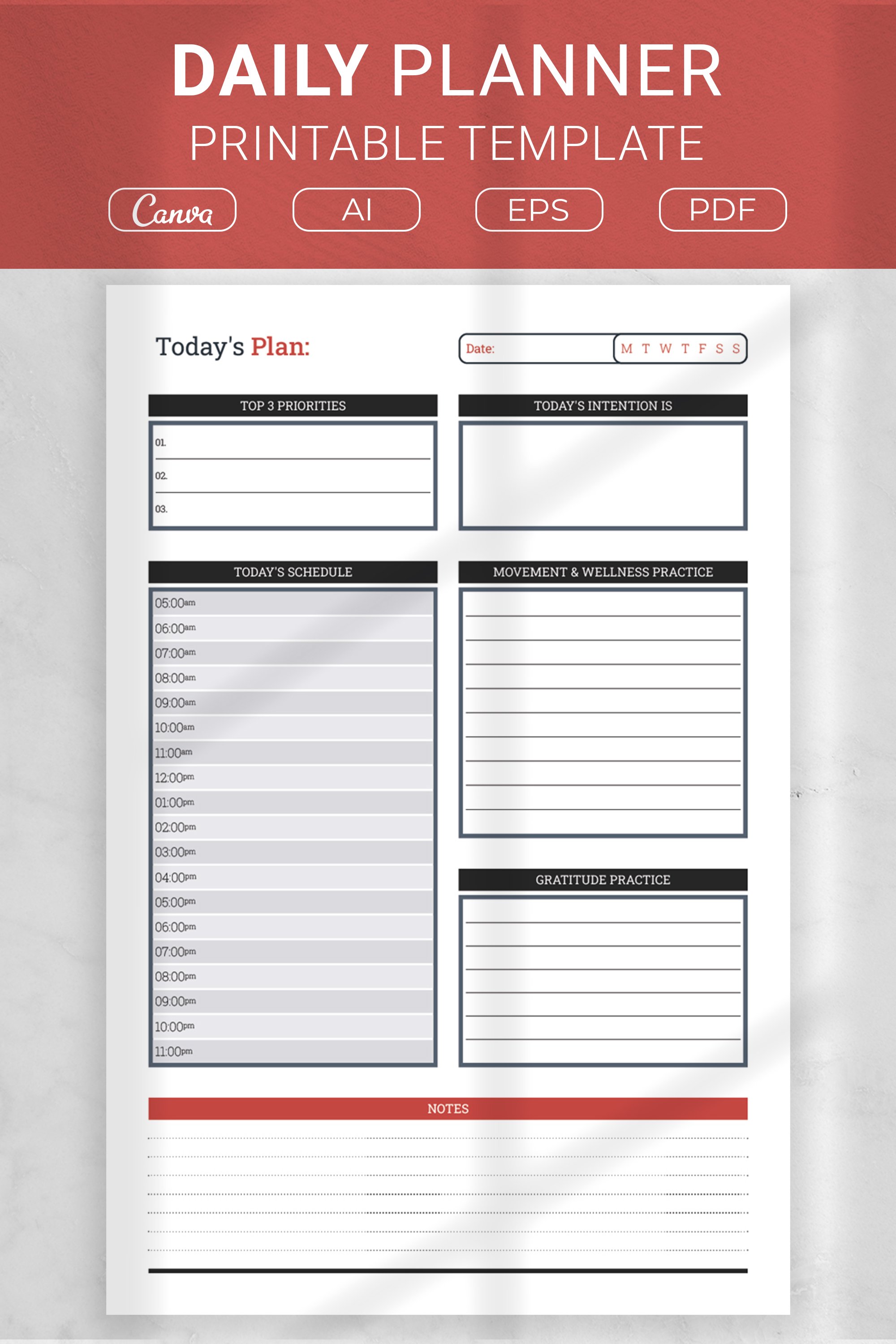 Daily Planner Printable Template (2683413)