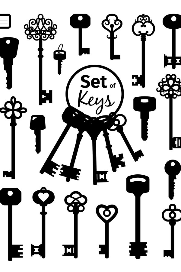 Vintage antique key collection
