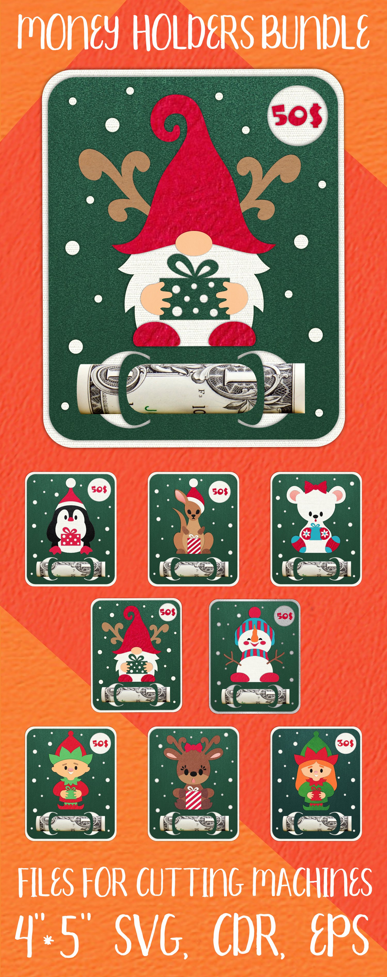 Christmas Money Holder Bundle| Paper craft Templates