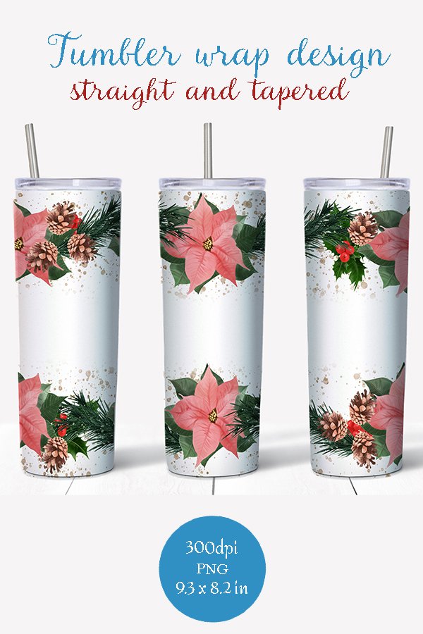 Christmas 20oz skinny tumbler wrap design png - seamless