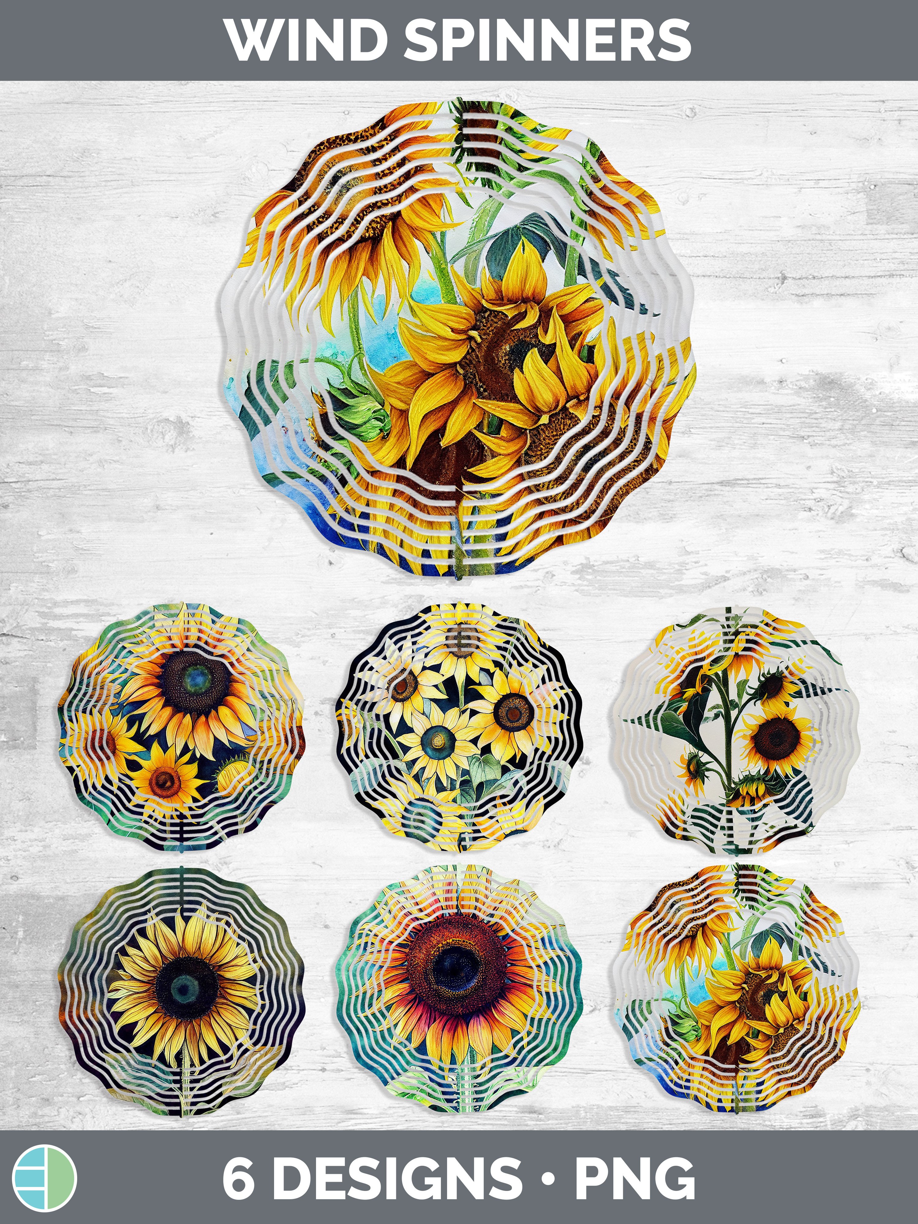 Sunflowers Wind Spinner | Sublimation Designs Bundle