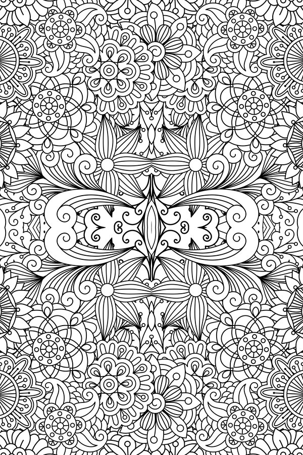 Decorative pattern with flowers and leaves
