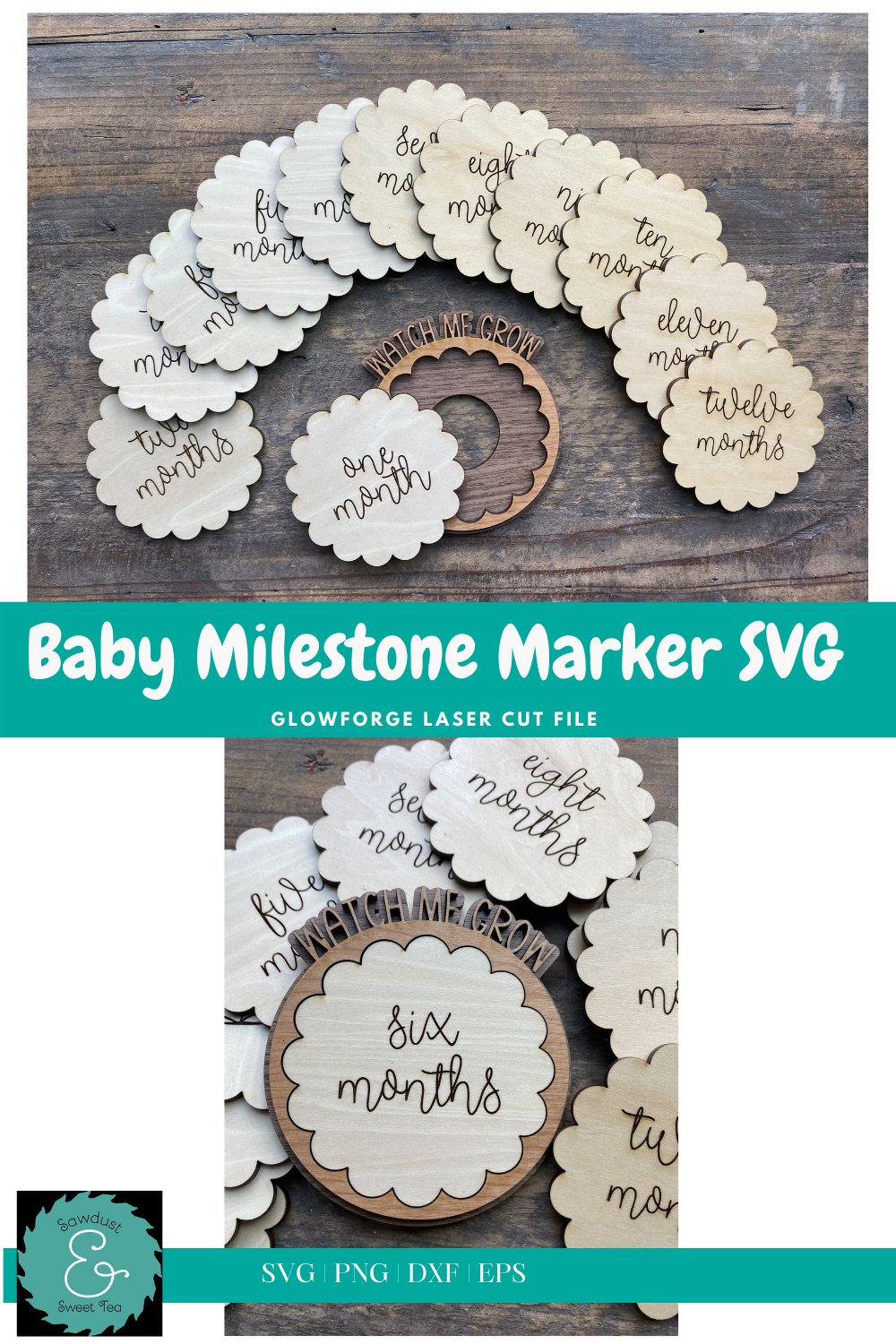 Baby Milestone Marker SVG Laser Cut File